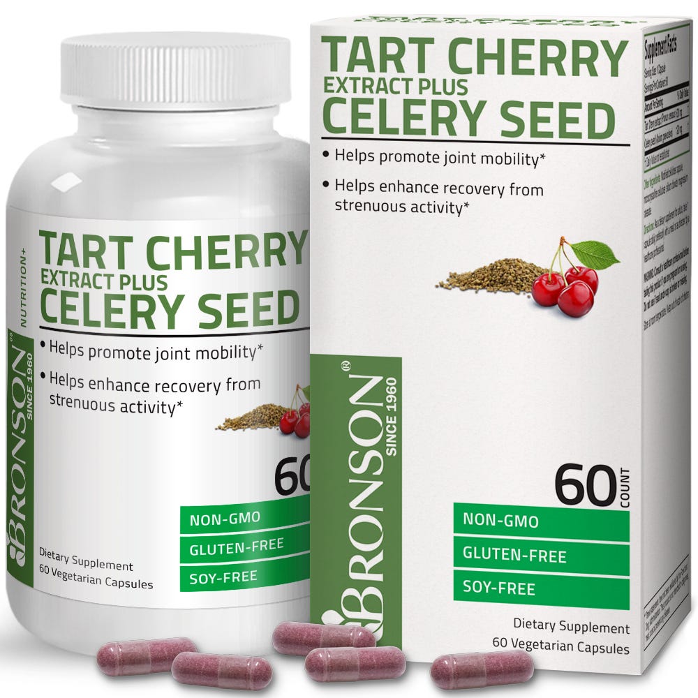 Bronson Tart Cherry Extract Plus Celery Seed - 60 Vegetarian Capsules, Herbs & Extracts