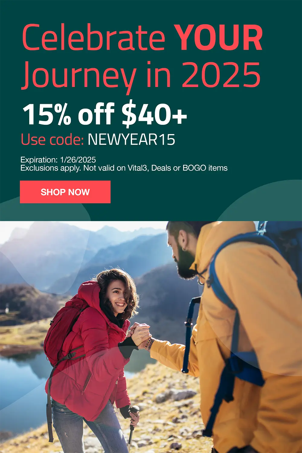 Celebrate your journey in 2025 15% off $40 use code: NEWYEAR15