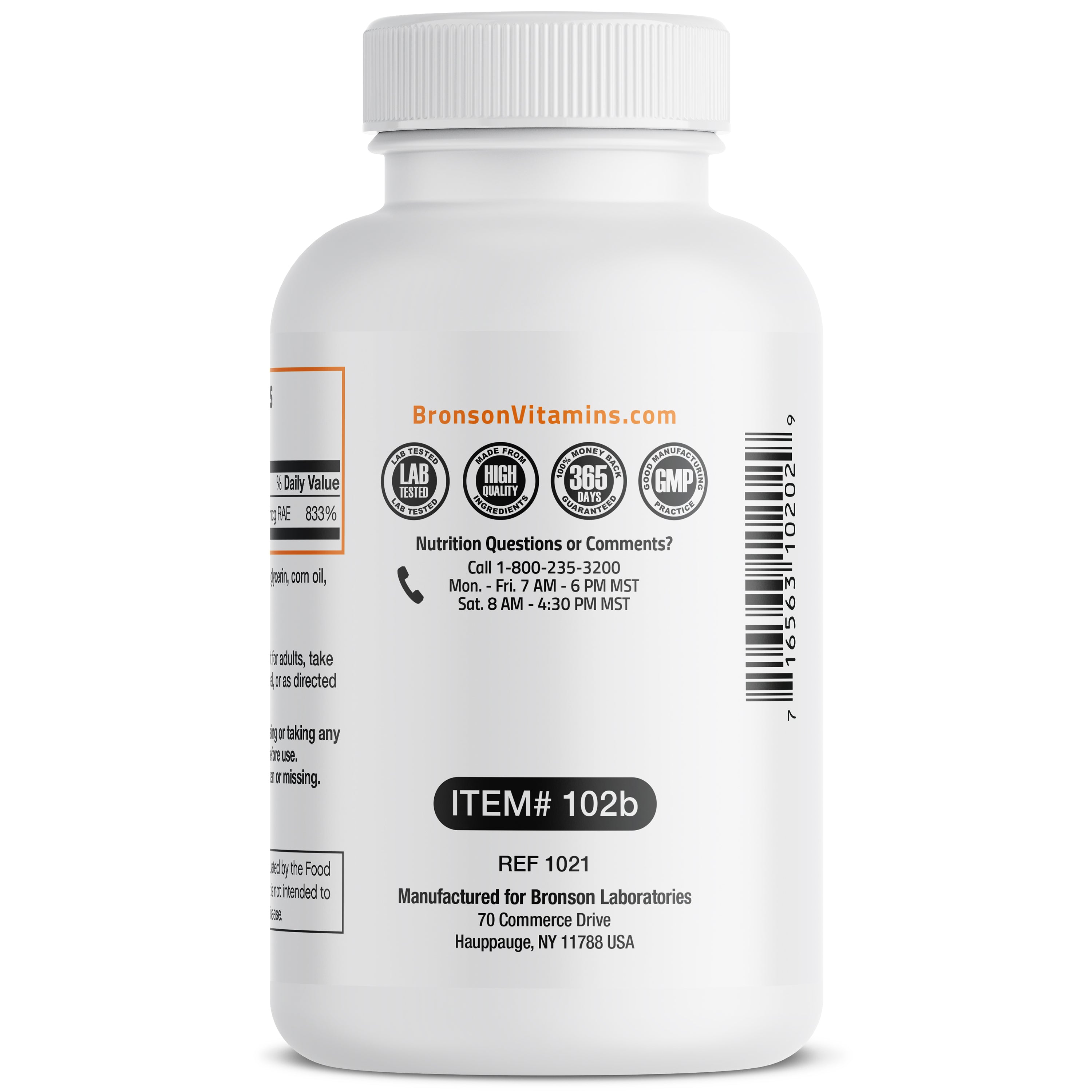 Vitamin A Beta Carotene -7,500 MCG (25,000 IU), 250 Softgels view 5 of 6