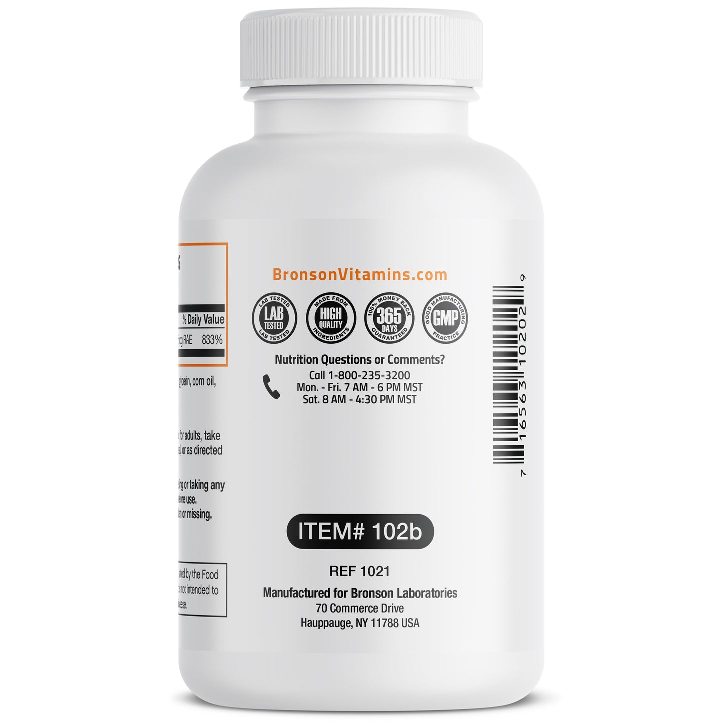 Vitamin A Beta Carotene -7,500 MCG (25,000 IU), 250 Softgels