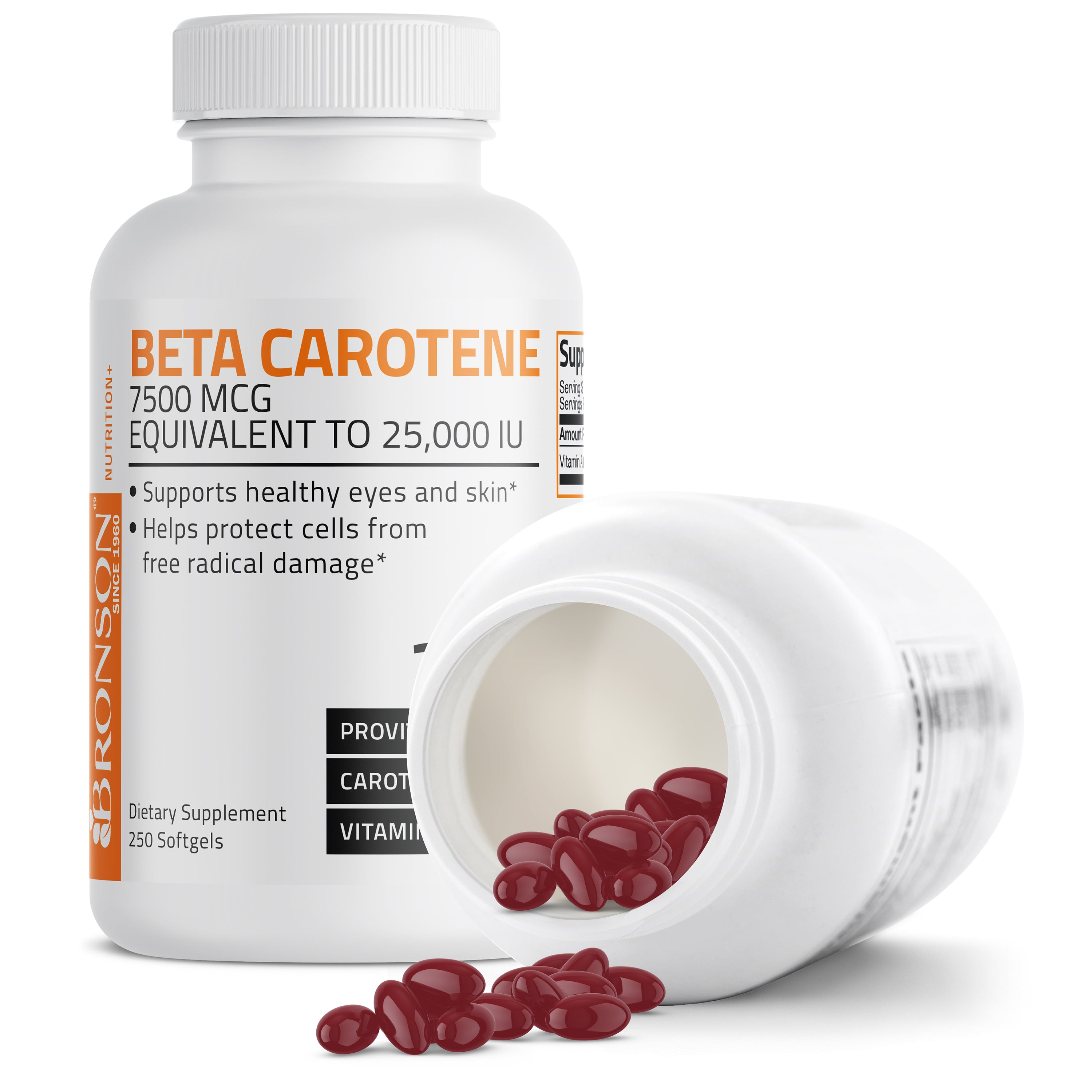 Vitamin A Beta Carotene -7,500 MCG (25,000 IU), 250 Softgels view 4 of 6