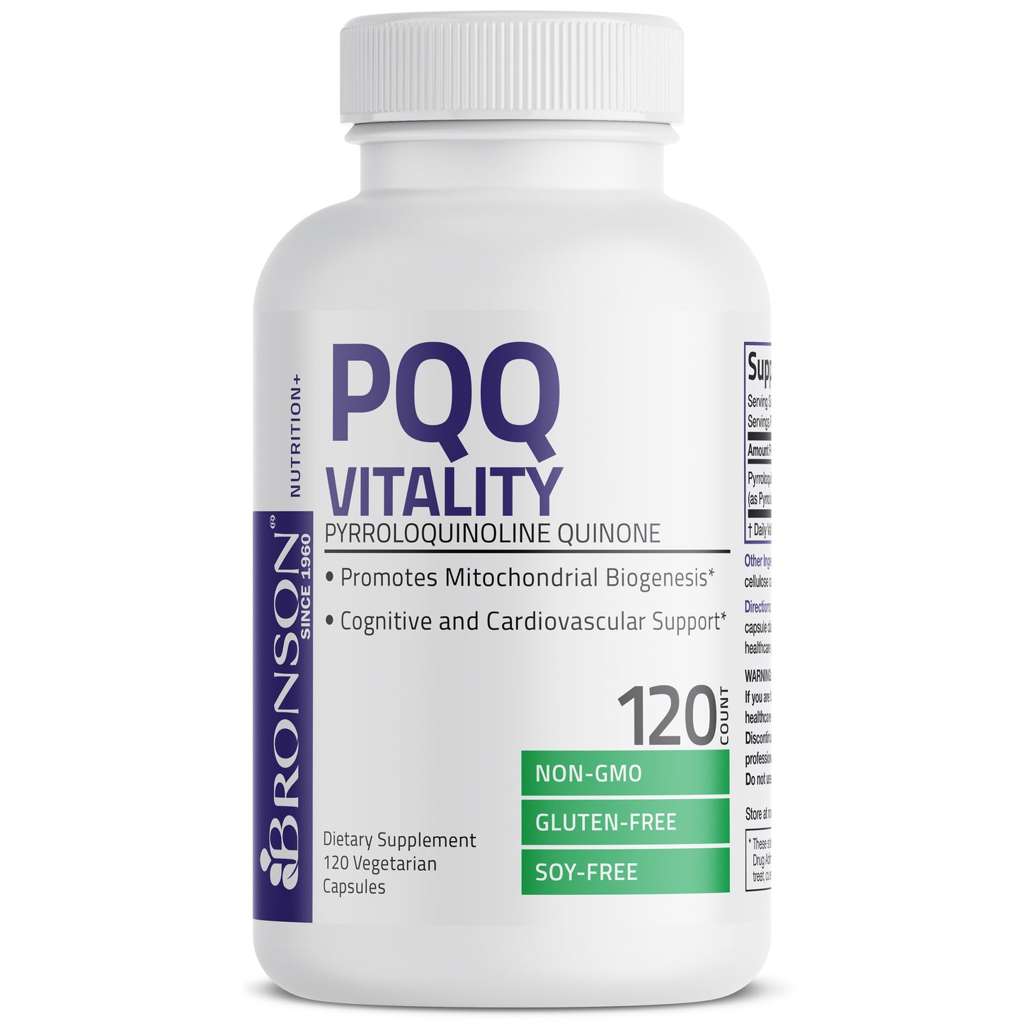 PQQ Vitality Pyrroloquinoline Quinone - 20 mg - 120 Vegetarian Capsules