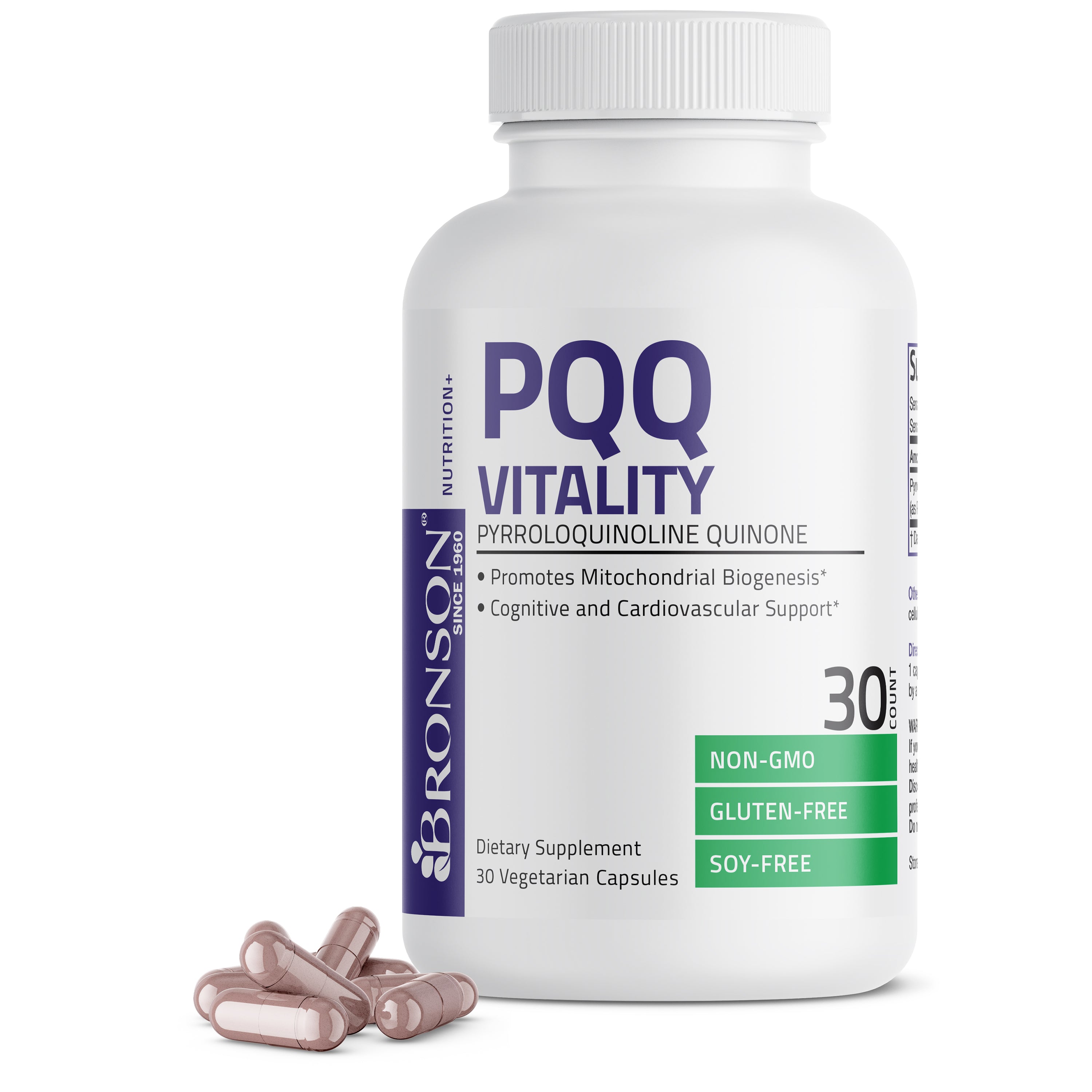 PQQ Vitality Pyrroloquinoline Quinone - 20 mg - 30 Vegetarian Capsules view 1 of 6