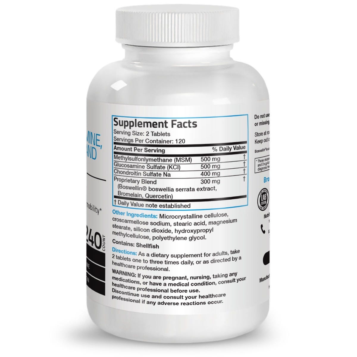 MSM with Glucosamine, Chondroitin, Boswellin® view 8 of 6