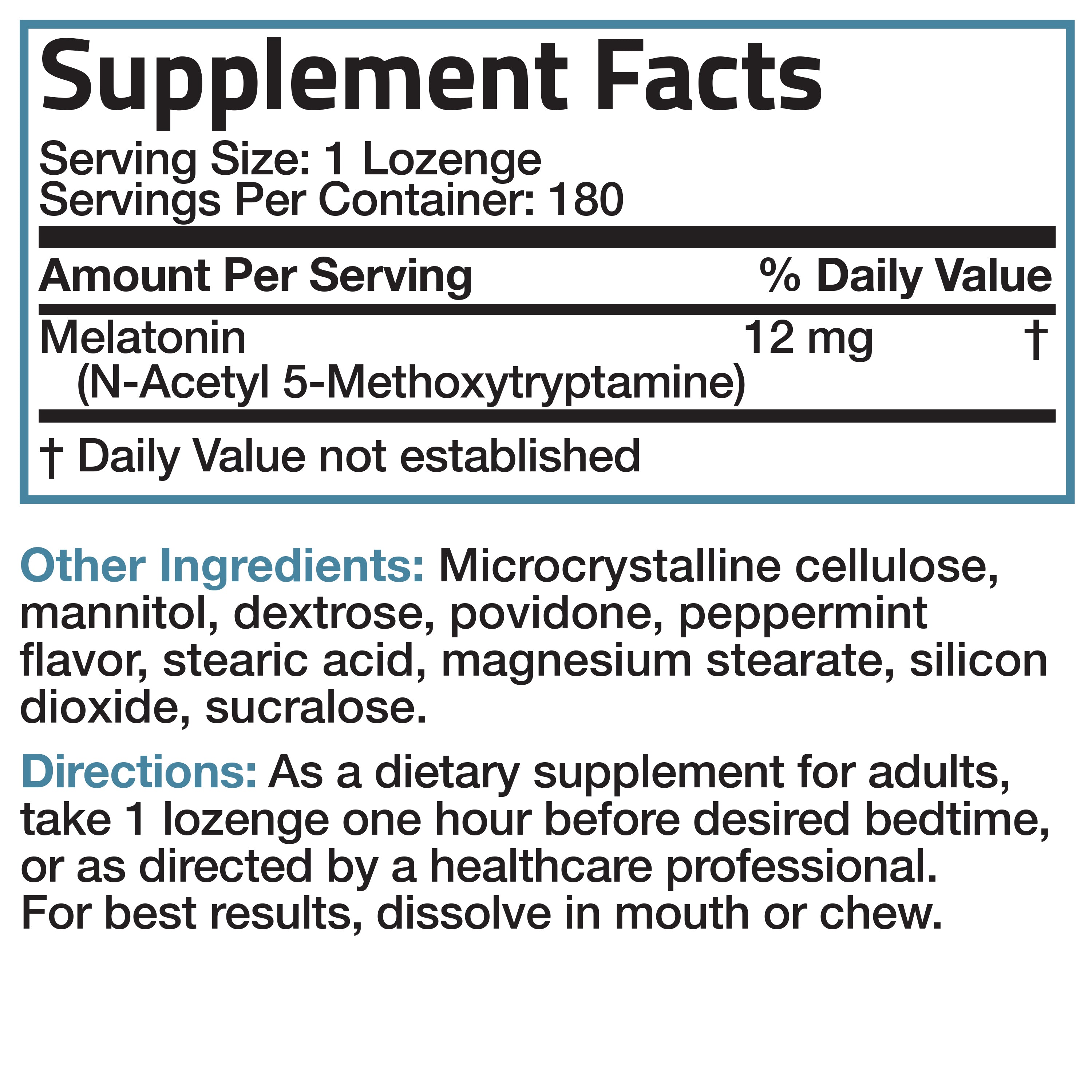 Melatonin Fast Dissolve - Peppermint - 12 mg view 6 of 6