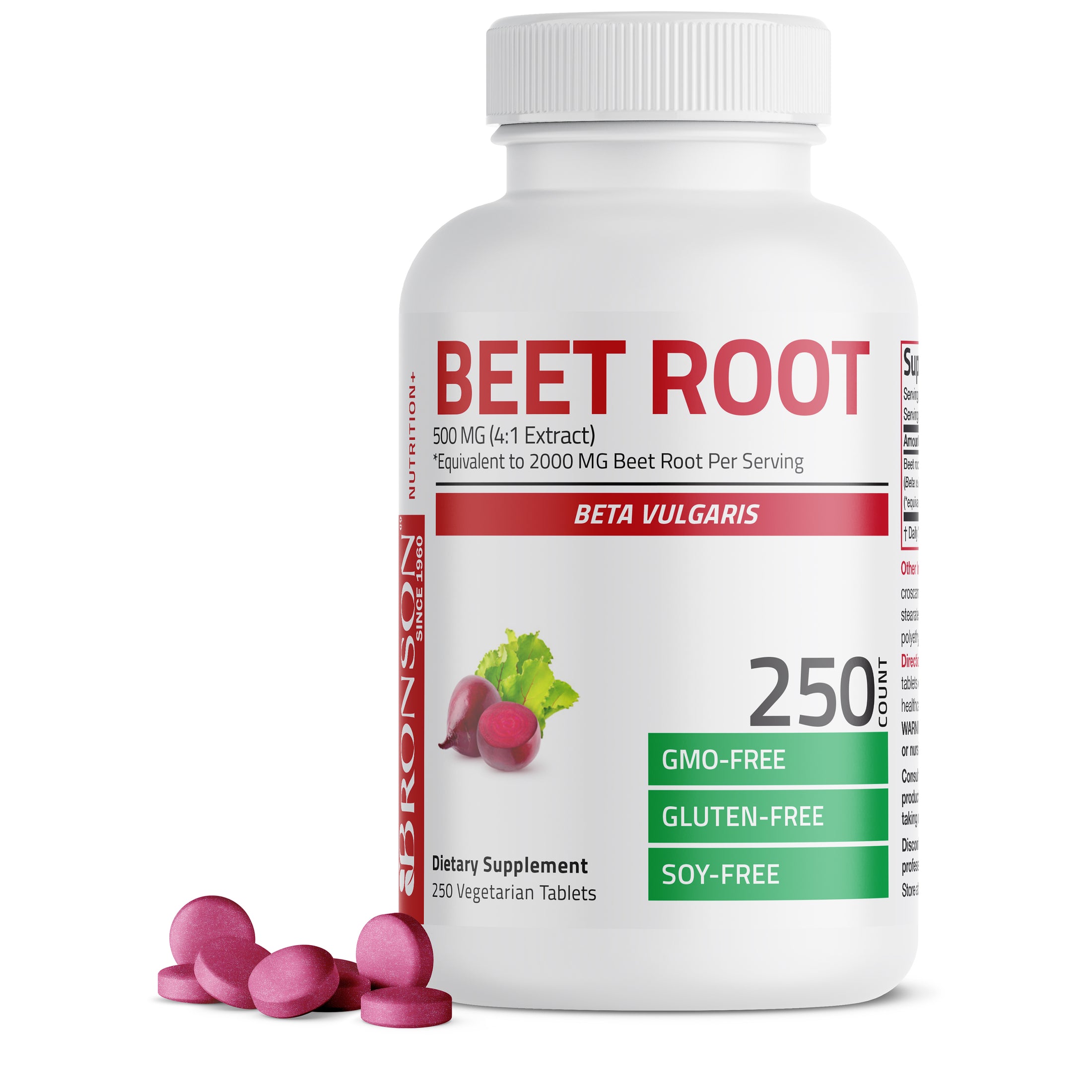 Beet Root Extra Strength 2000 Mg 250 Vegetarian Tablets Herbs And Herbals Bronson Vitamins 1787