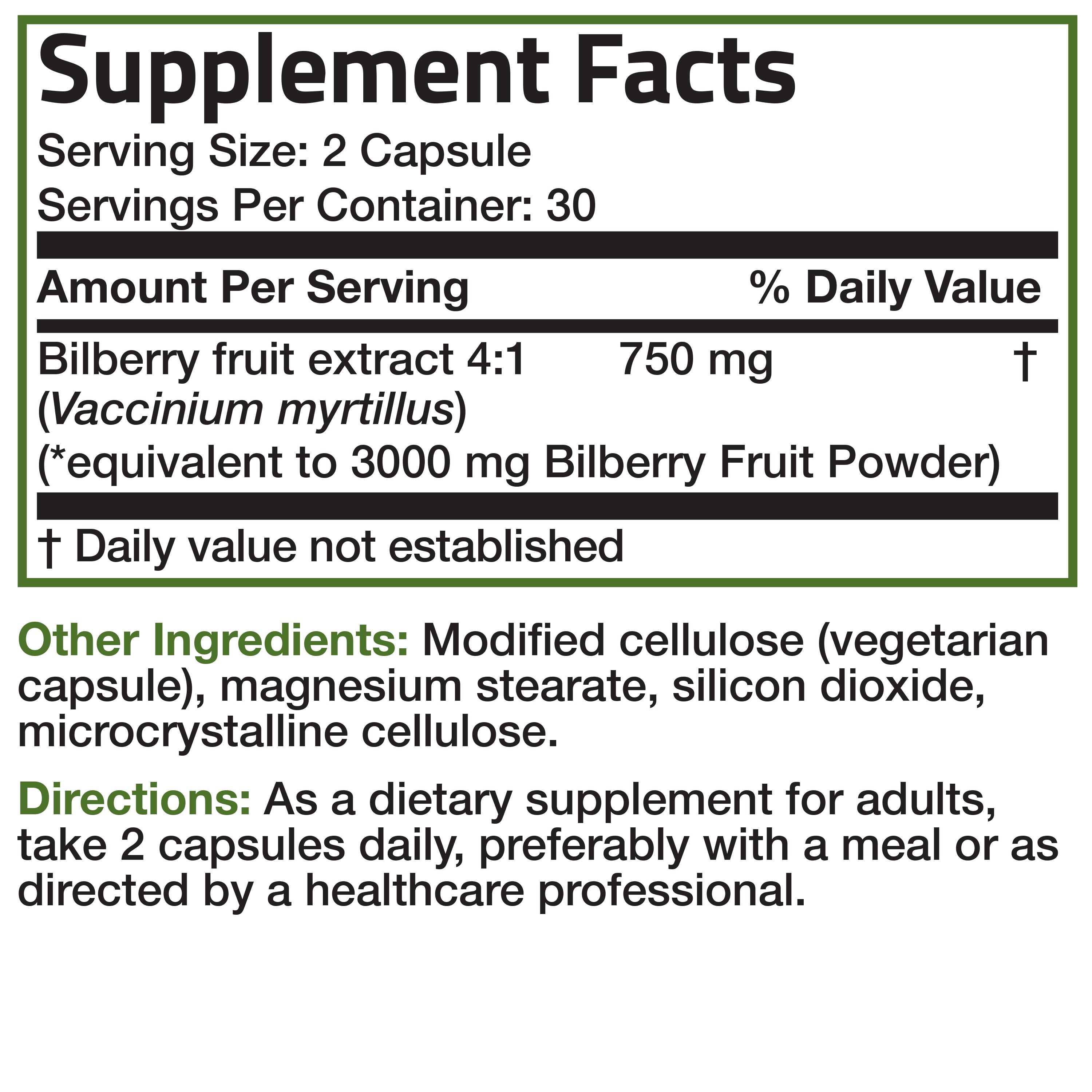 Bilberry Extra Strength 3000 MG view 12 of 6