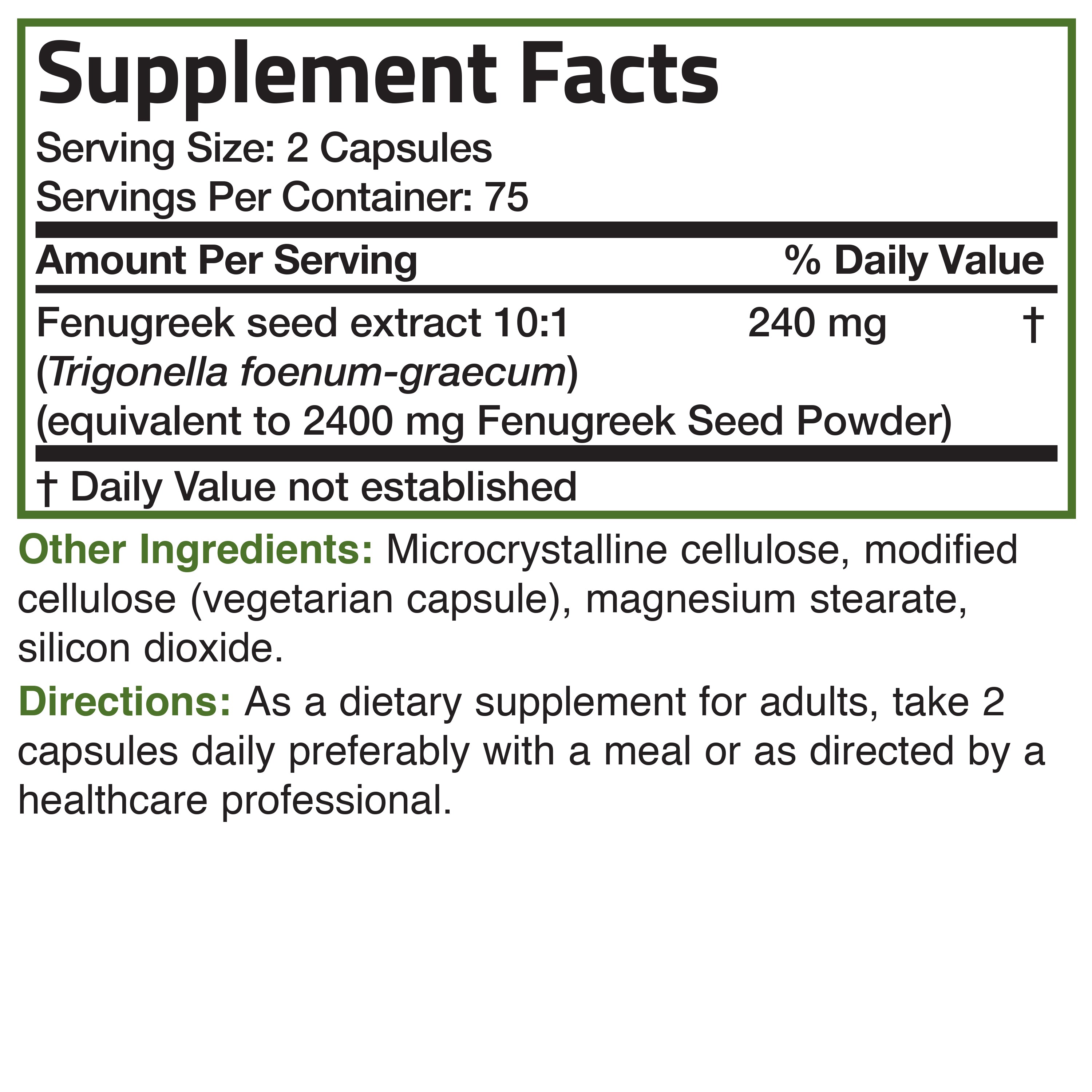 Fenugreek Extra Strength 2400 MG view 12 of 6