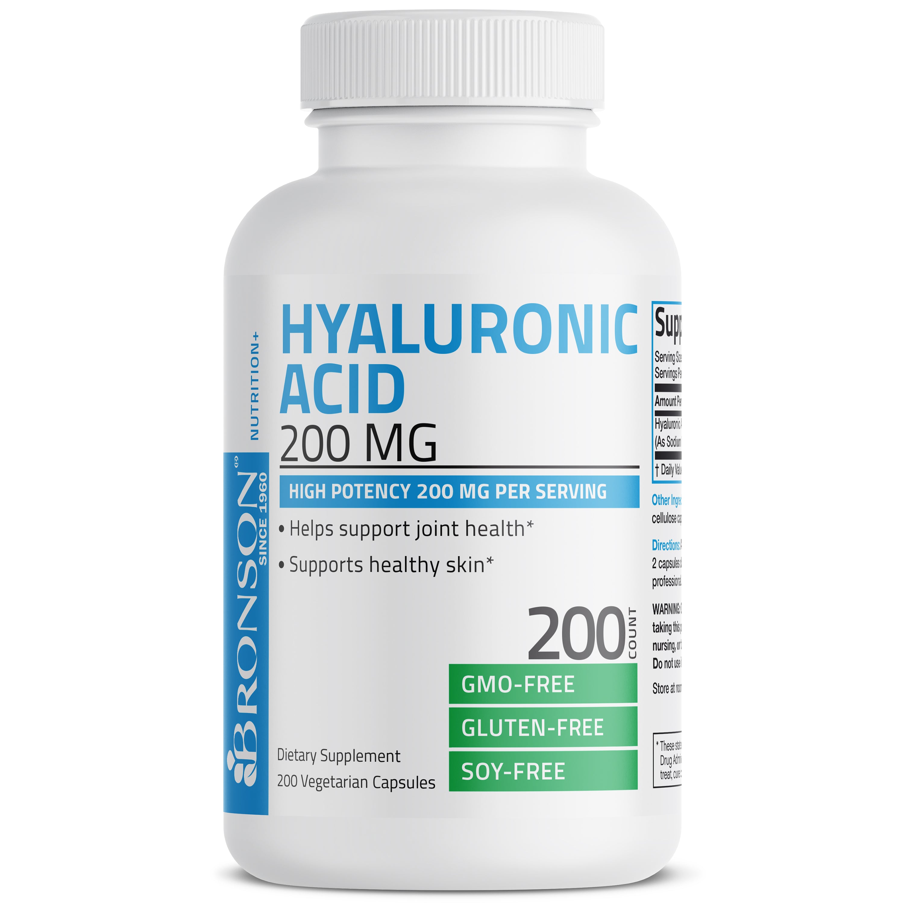 Hyaluronic Acid 200 MG, 200 Vegetarian Capsules view 3 of 6