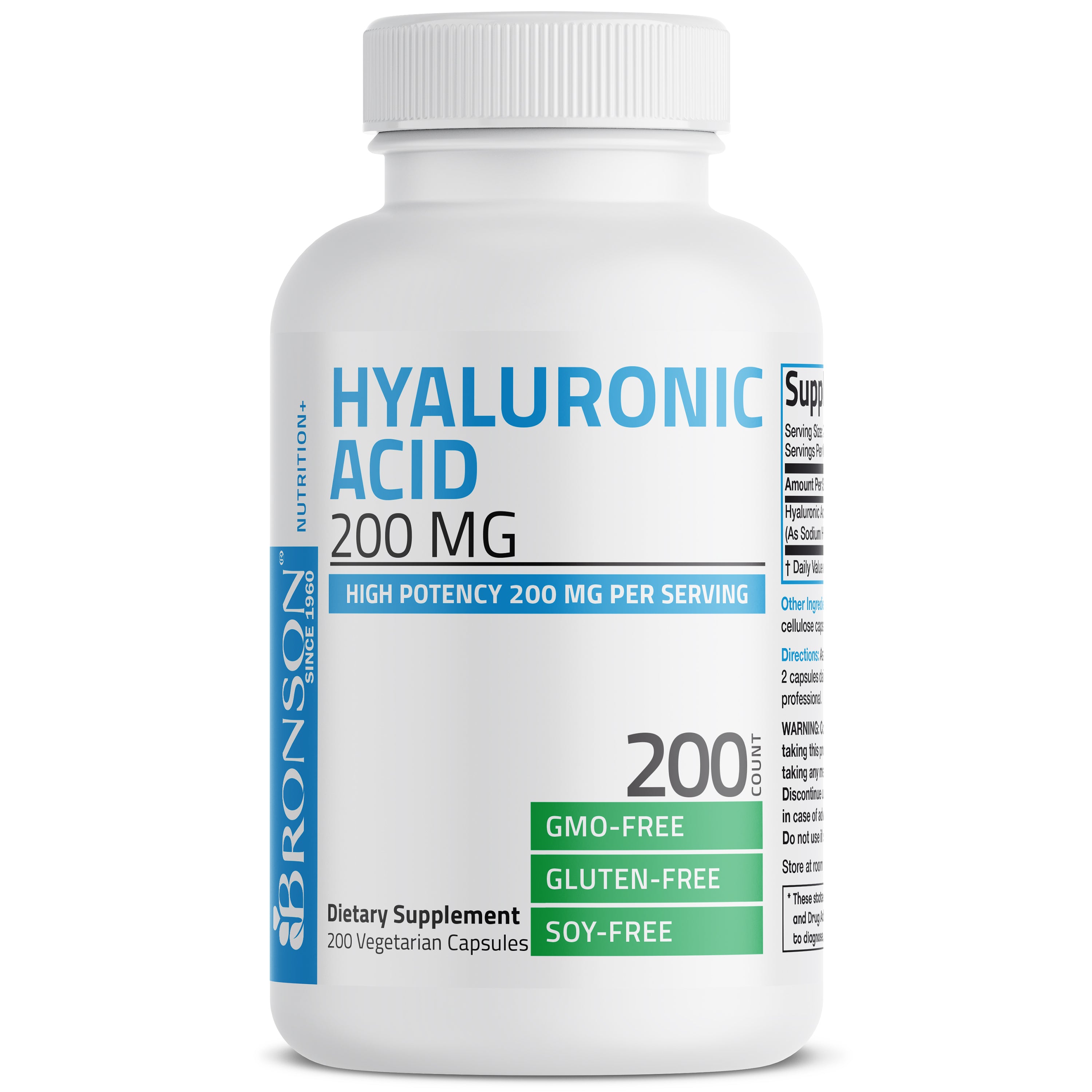 Hyaluronic Acid 200 MG, 200 Vegetarian Capsules view 3 of 6