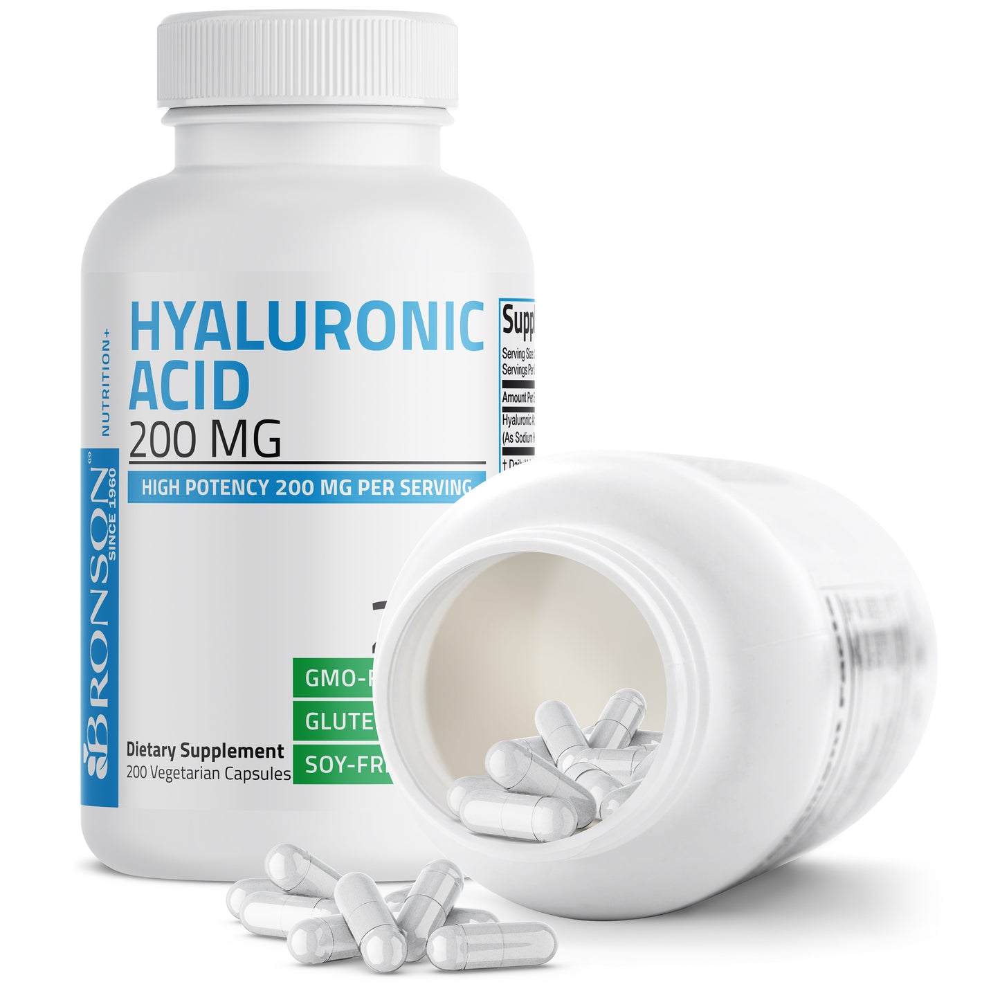 Hyaluronic Acid 200 MG, 200 Vegetarian Capsules