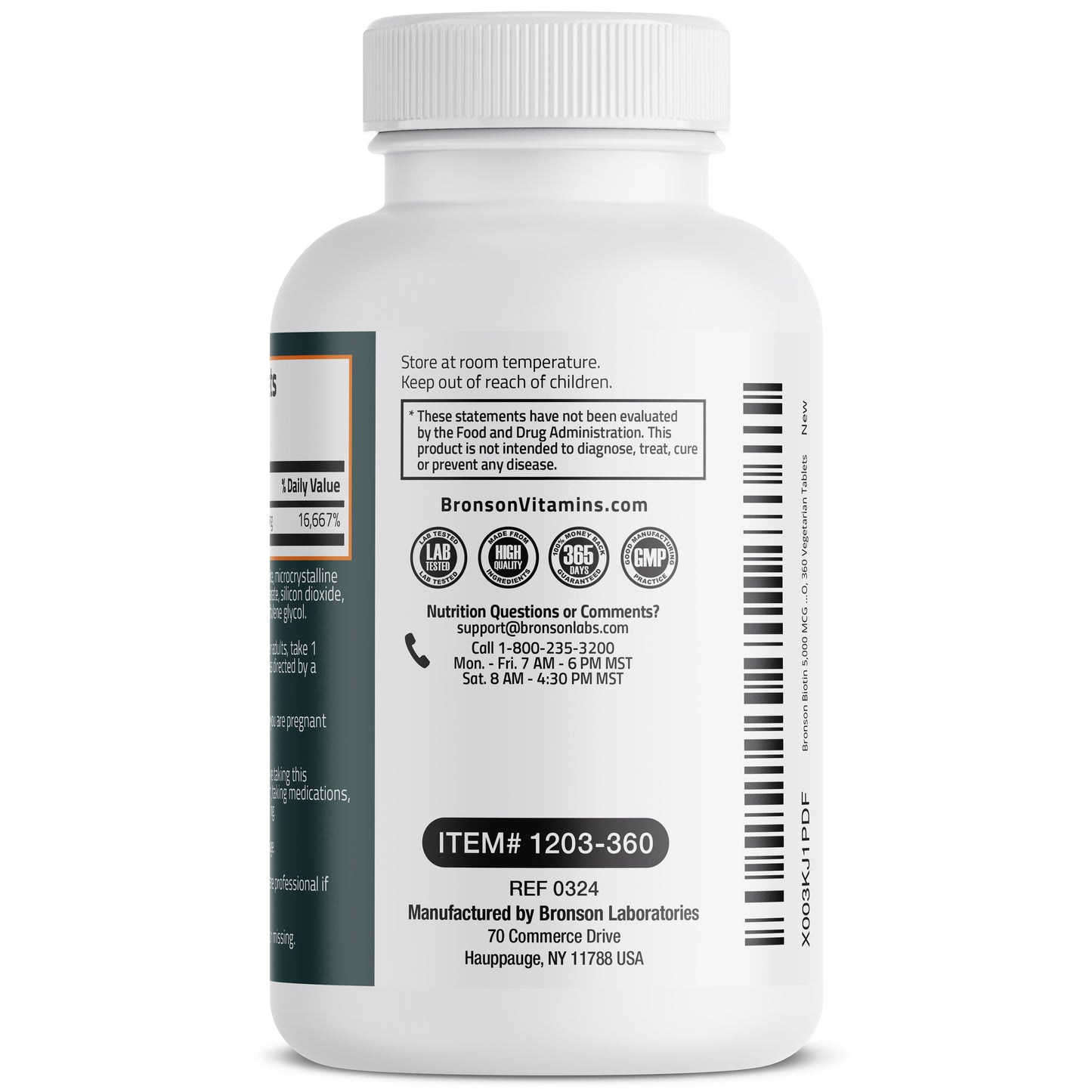 Biotin 5,000 MCG, 360 Tablets