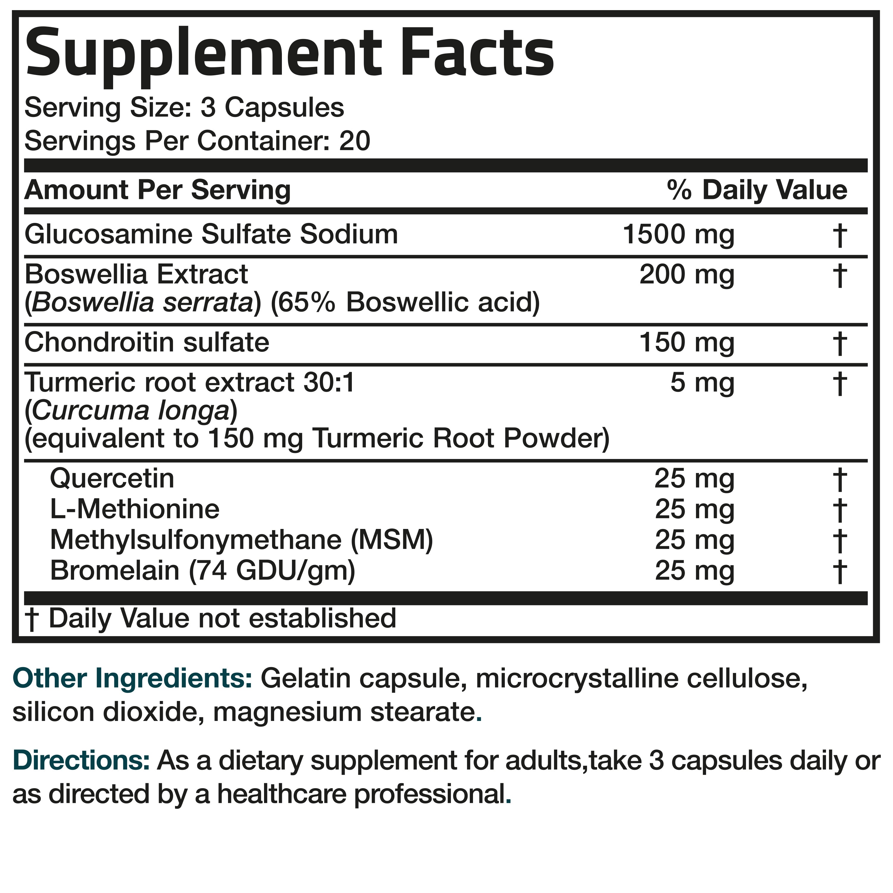 Glucosamine Chondroitin Turmeric & MSM view 6 of 6