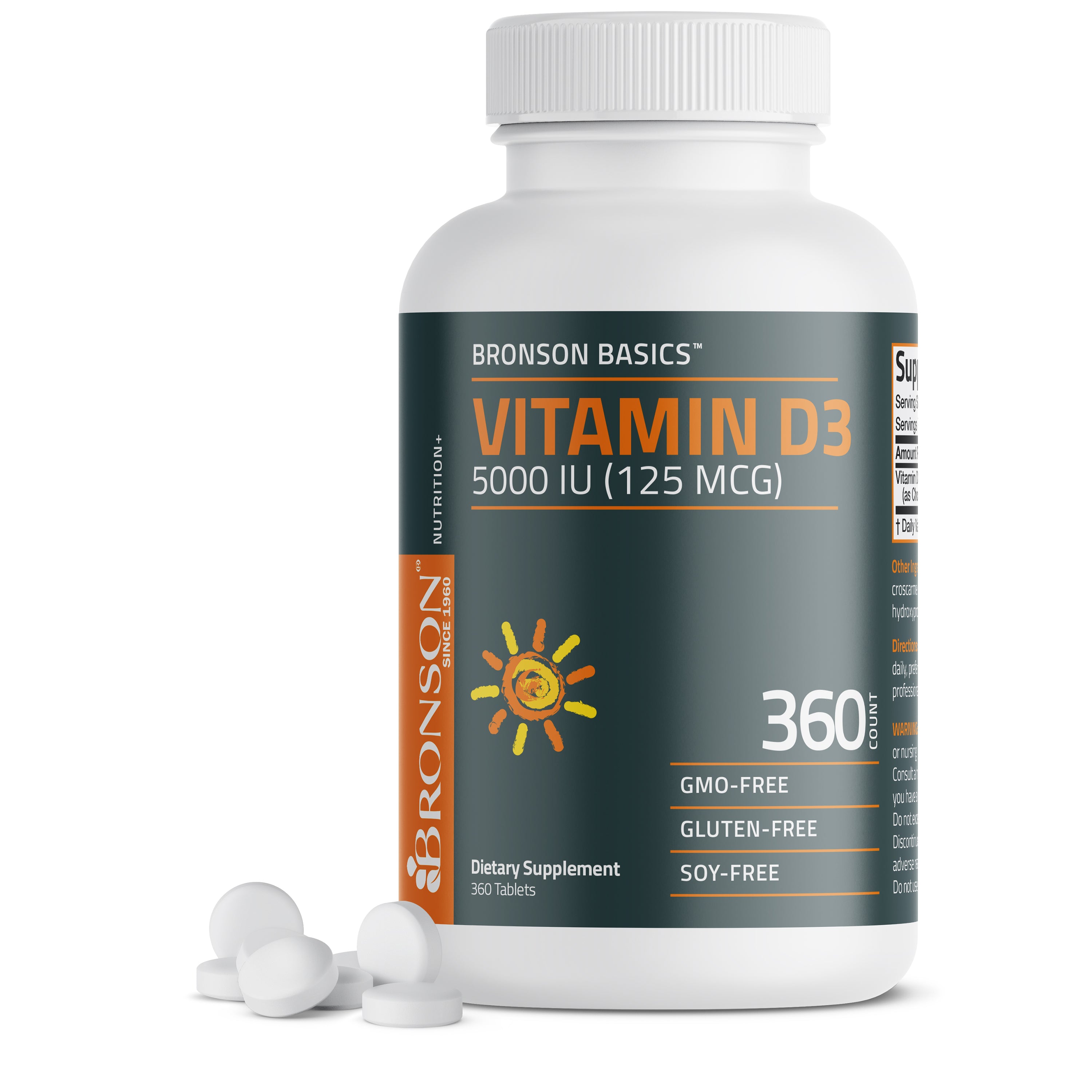 Vitamin D3 5,000 IU (125 MCG), 360 Tablets