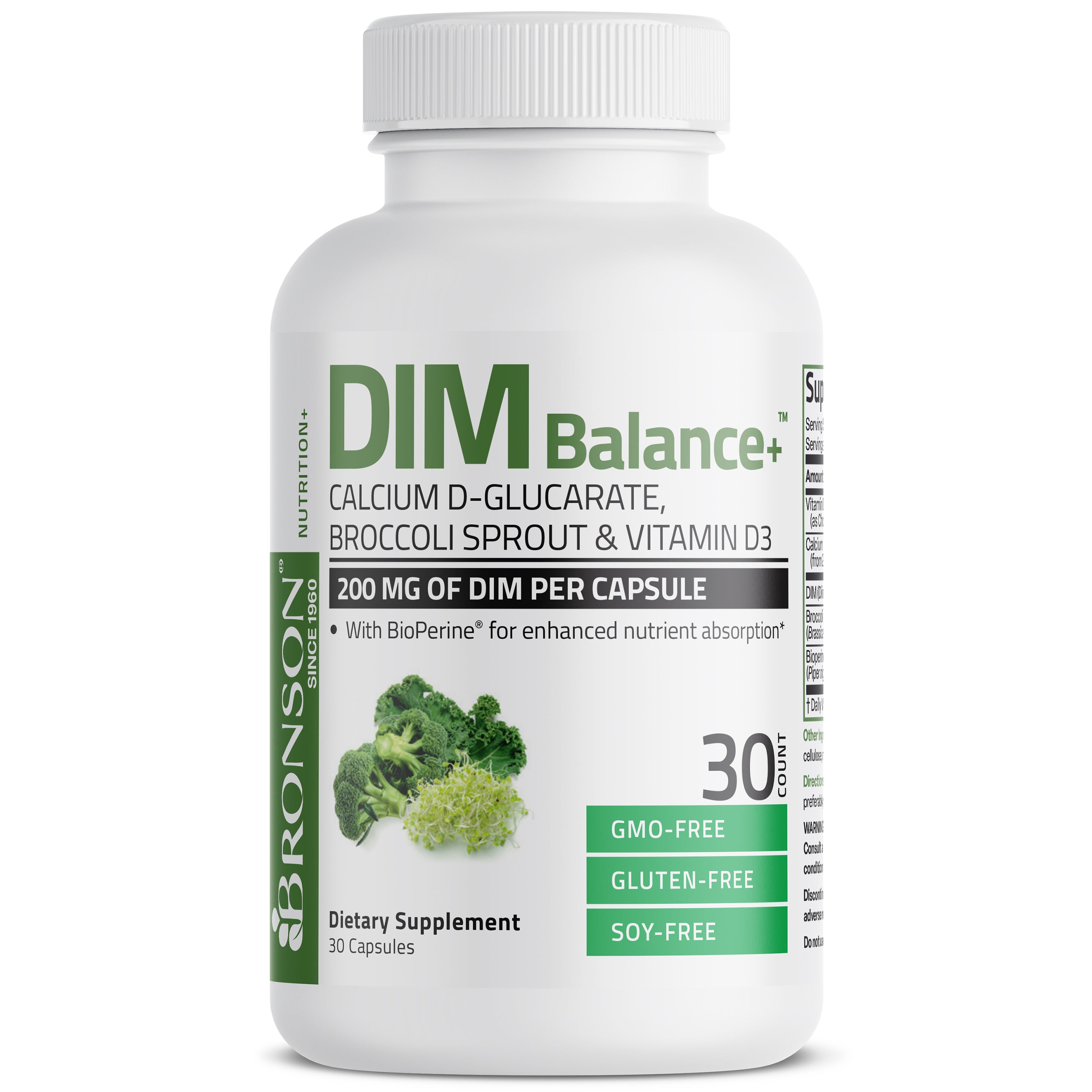 DIM Balance+ Calcium D-Glucarate, Broccoli Sprouts and Vitamin D3 200 MG view 3 of 6