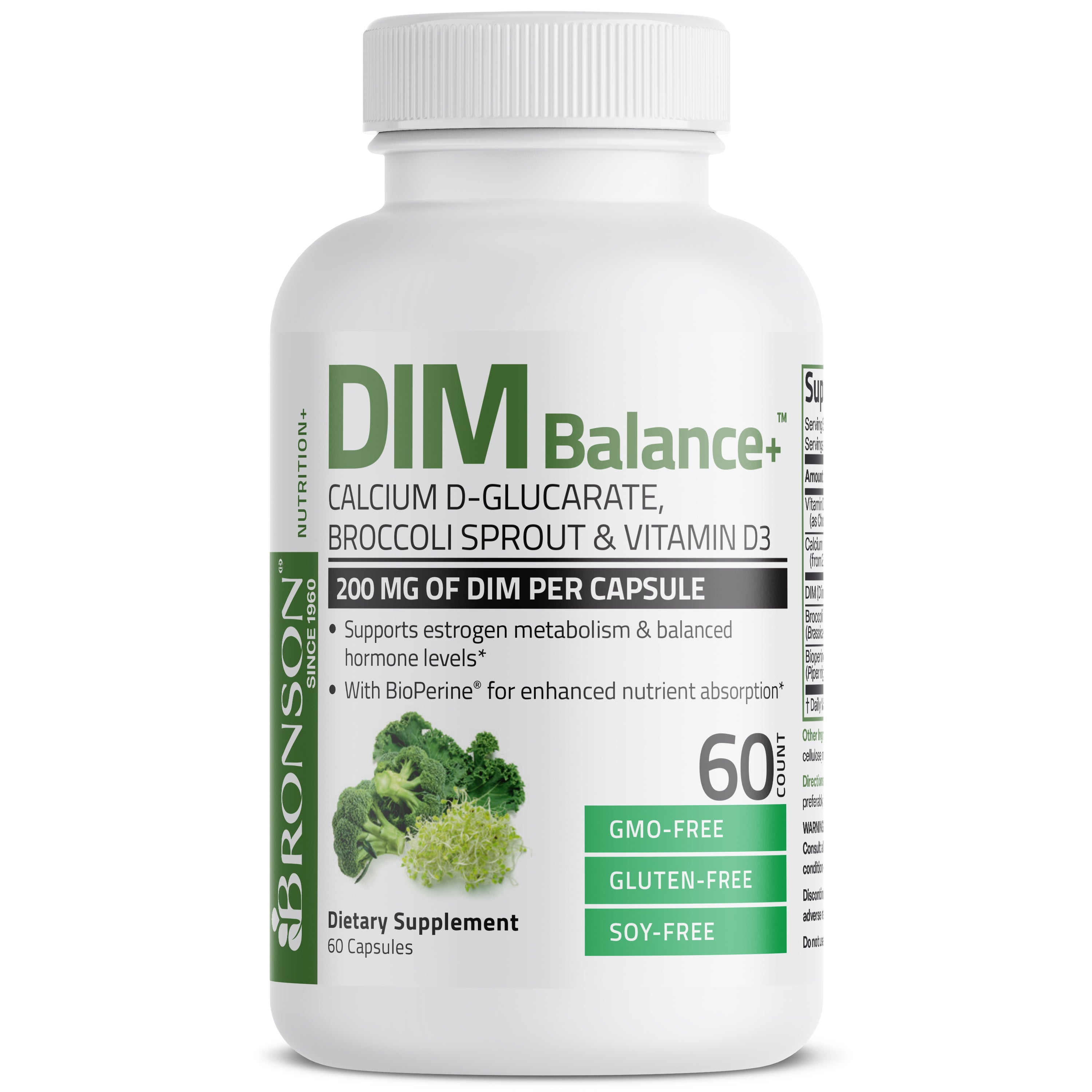 DIM Balance+ Calcium D-Glucarate, Broccoli Sprouts and Vitamin D3 200 MG