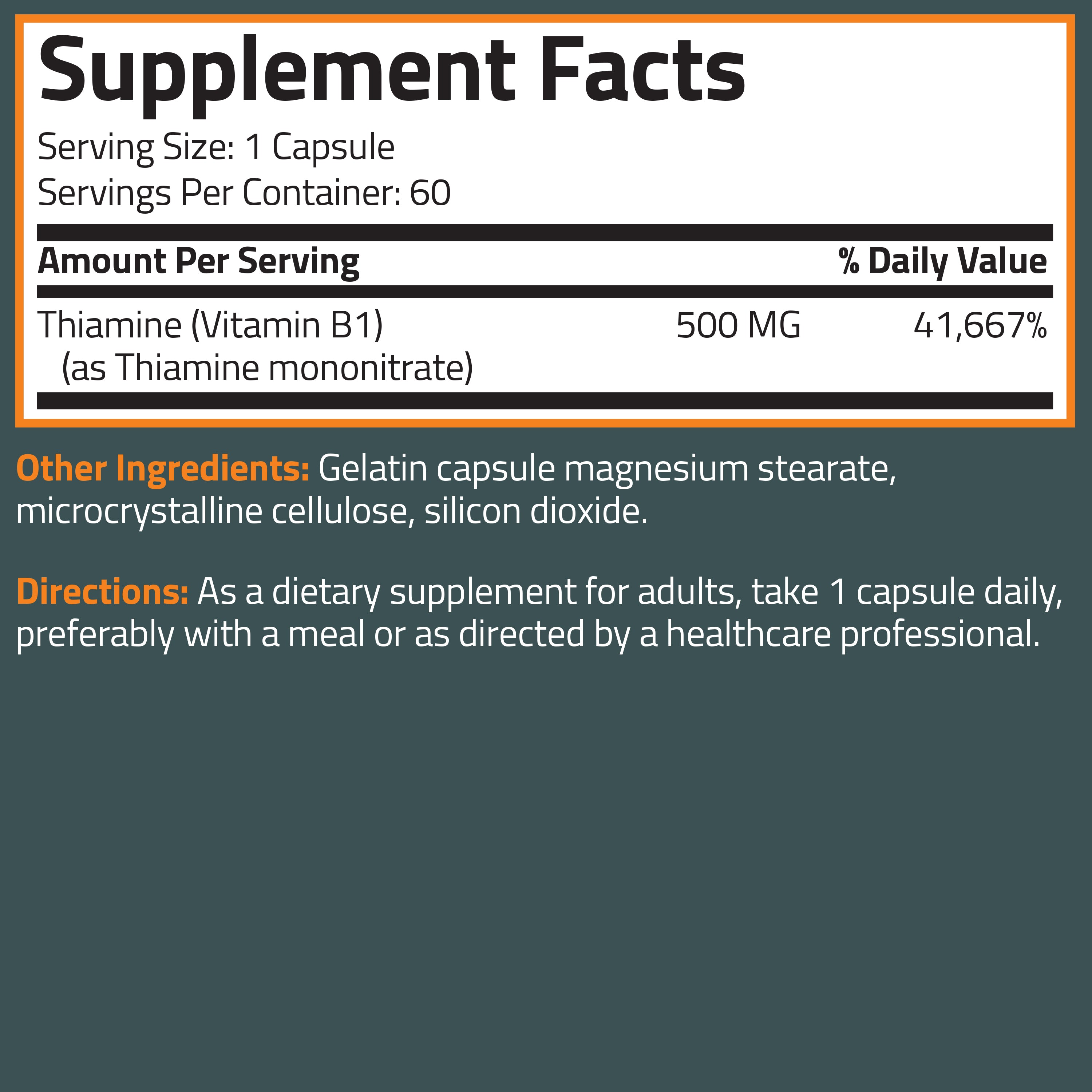 Vitamin B1 Extra Strength 500 MG view 4 of 4