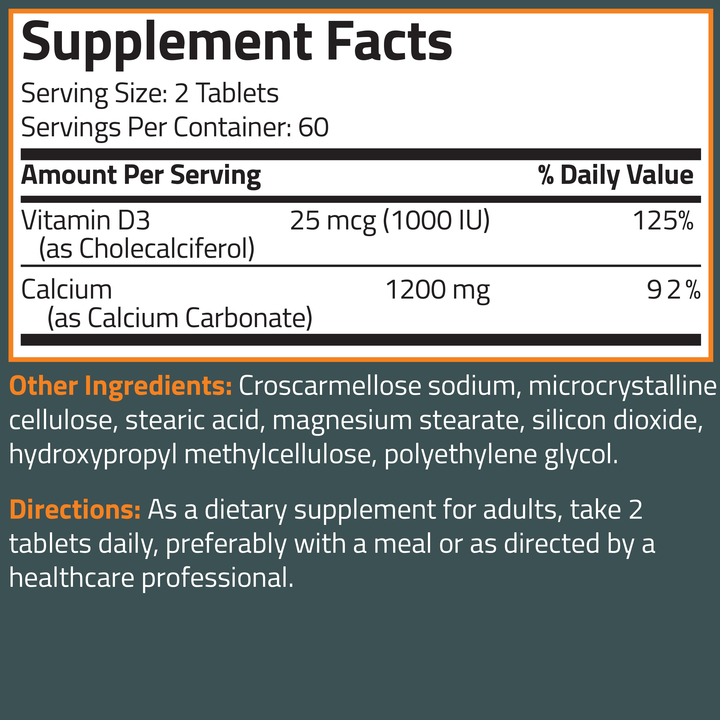 Calcium 1200 MG with Vitamin D3 1000 IU view 4 of 4