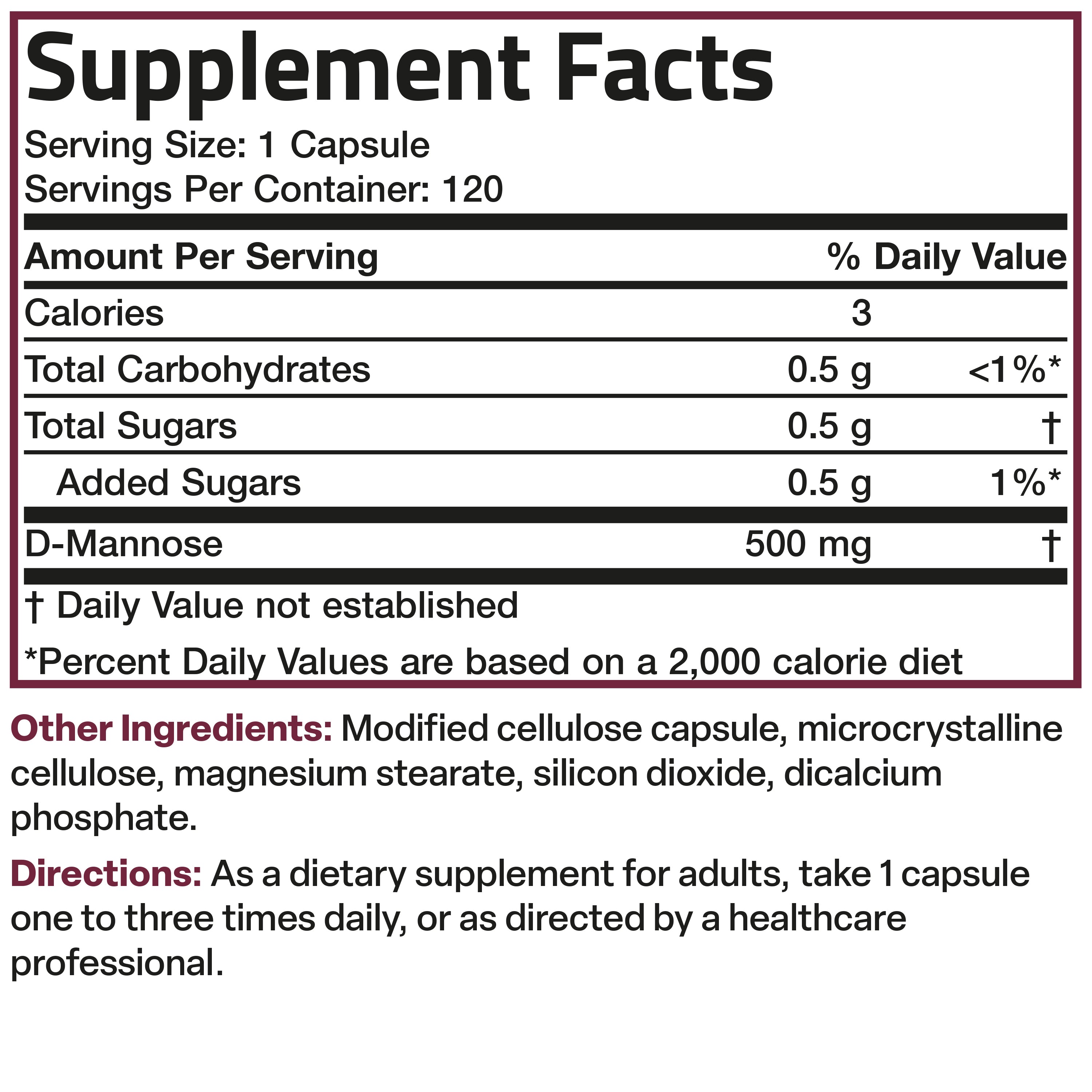 Bronson D-Mannose 500 MG view 4 of 4