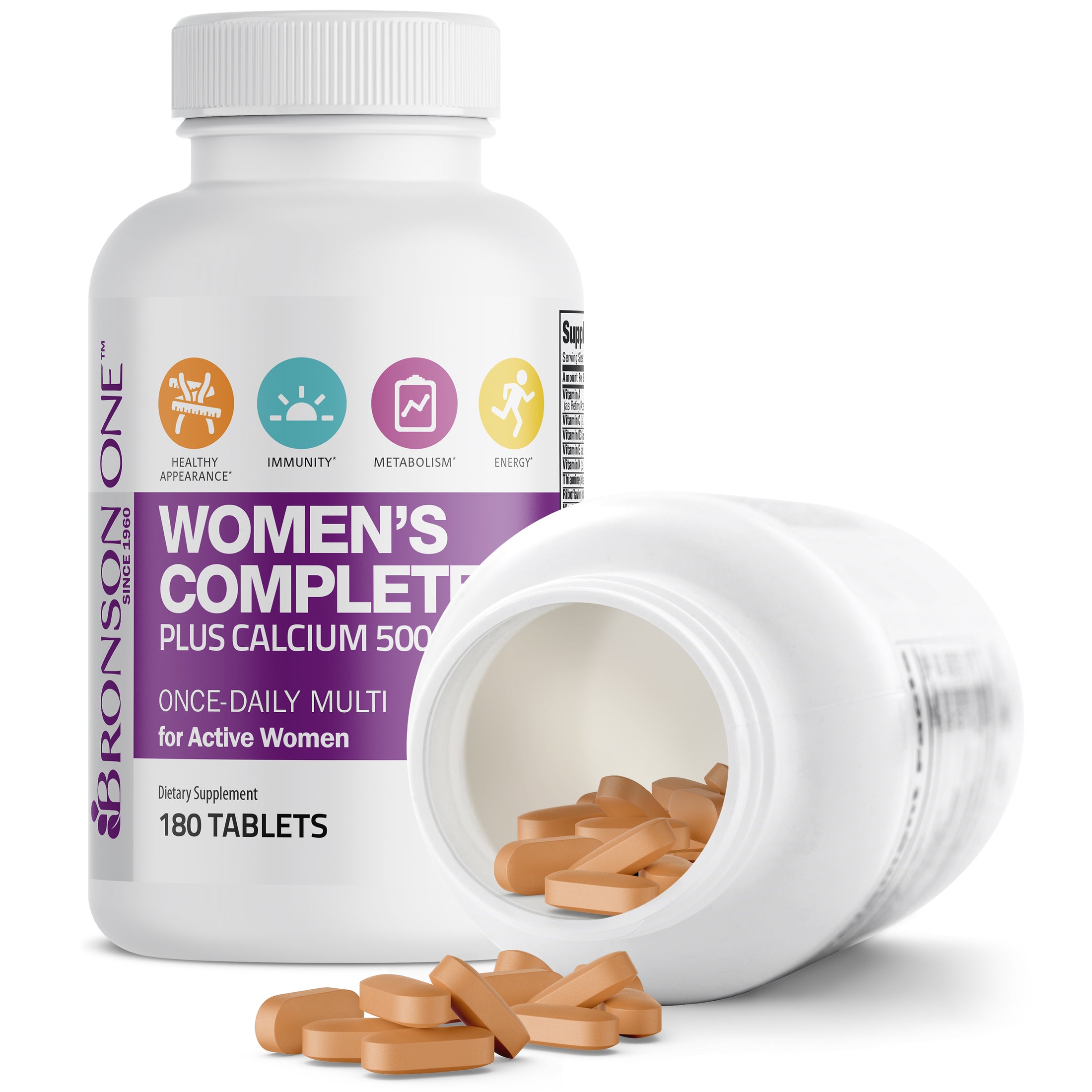 Bronson ONE™ Women's Complete MultiVitamin MultiMineral - 180 Tablets ...