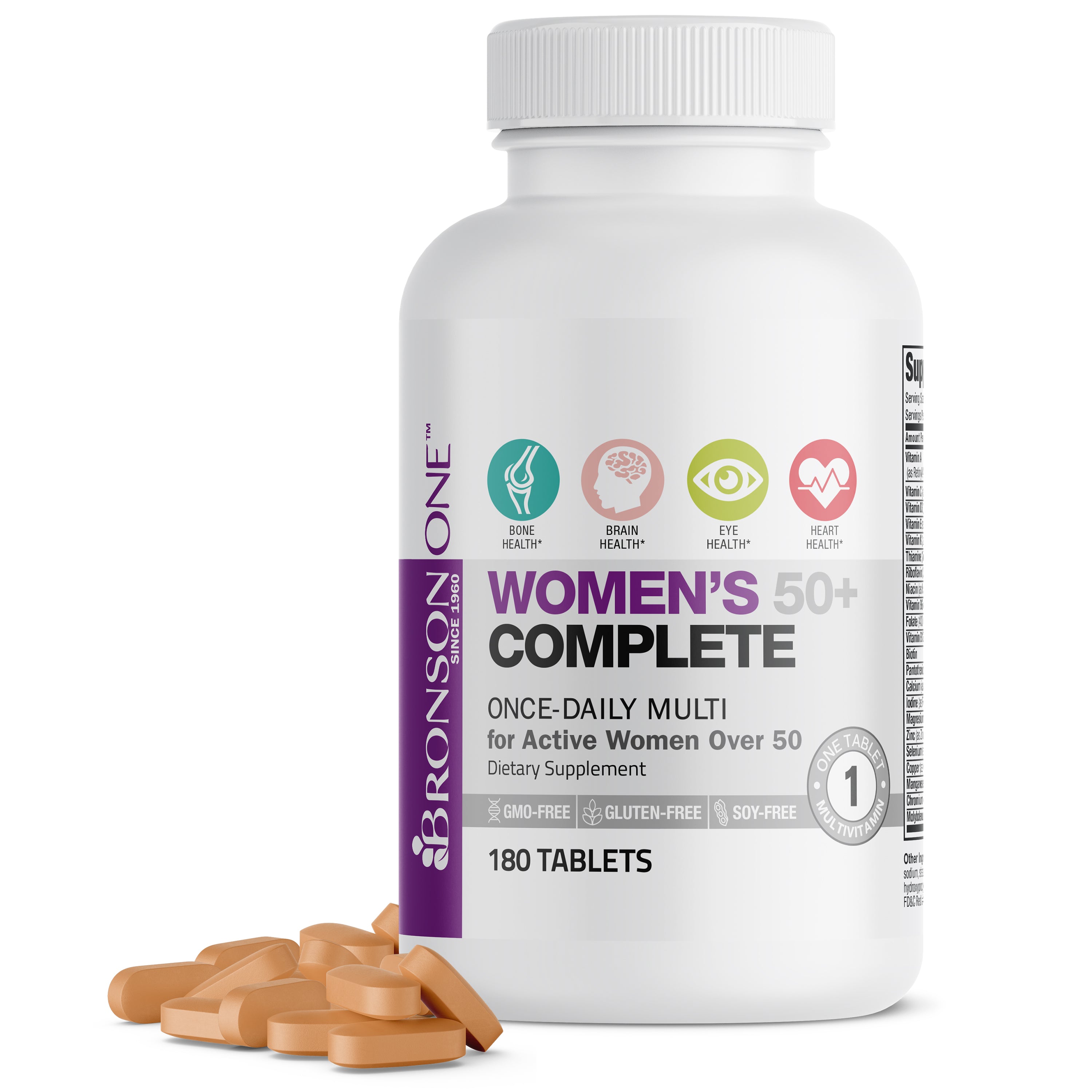 Bronson ONE Women’s 50+ Complete Multivitamin | Vitamins & Supplements ...