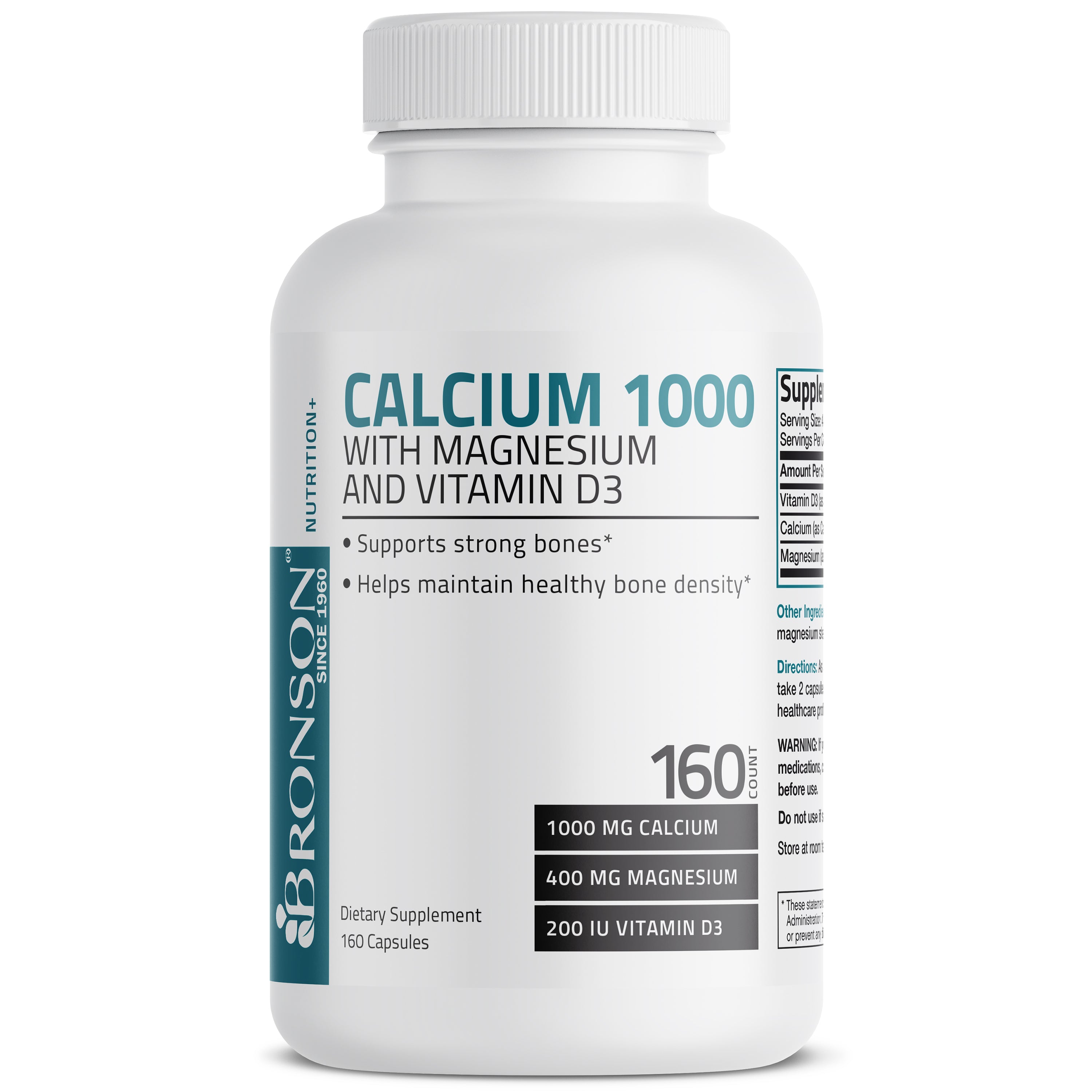 Calcium 1,000 Complex with Magnesium and Vitamin D - 160 Capsules view 3 of 6