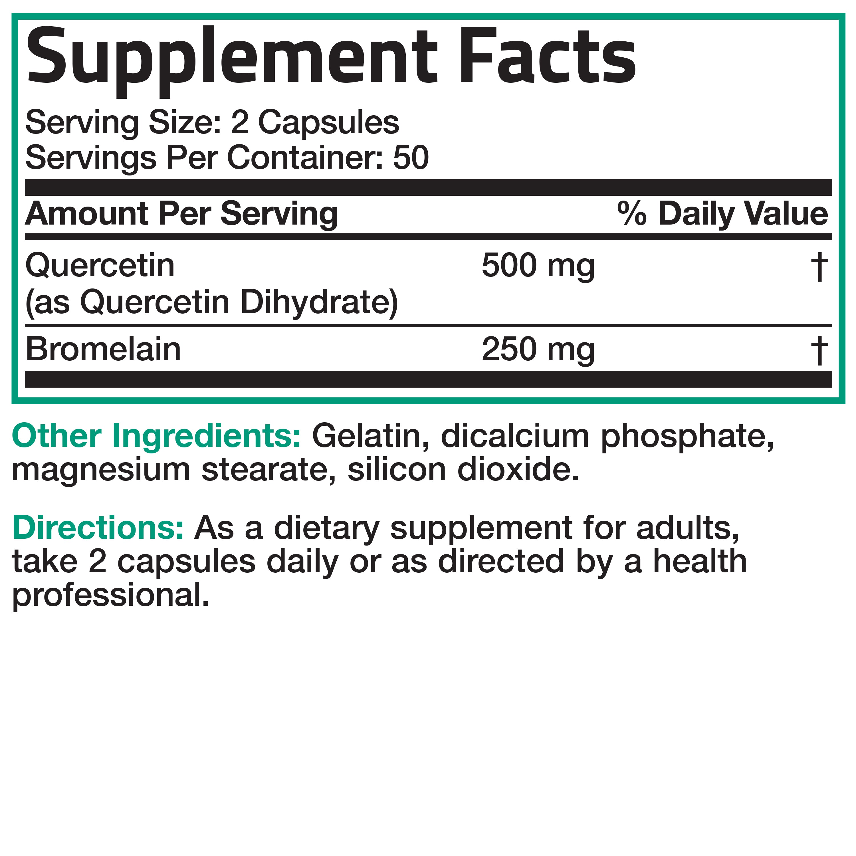 Quercetin & Bromelain - 100 Capsules view 4 of 4