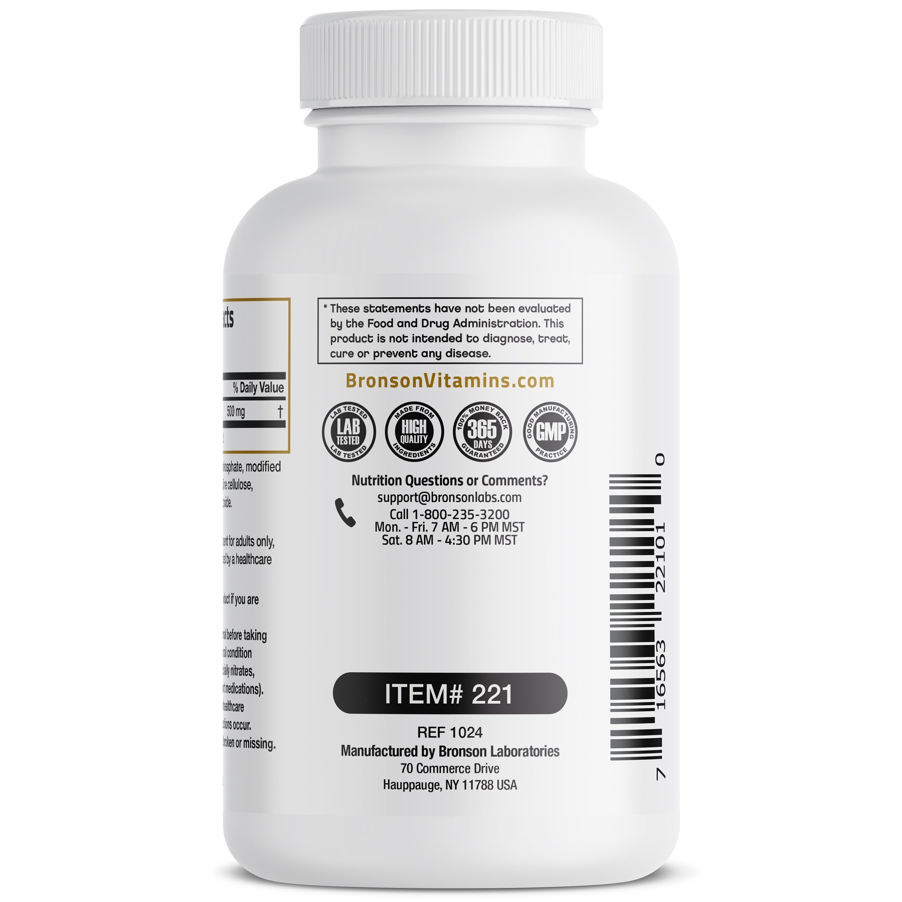 L-Arginine - 500 mg - 100 Capsules view 3 of 4