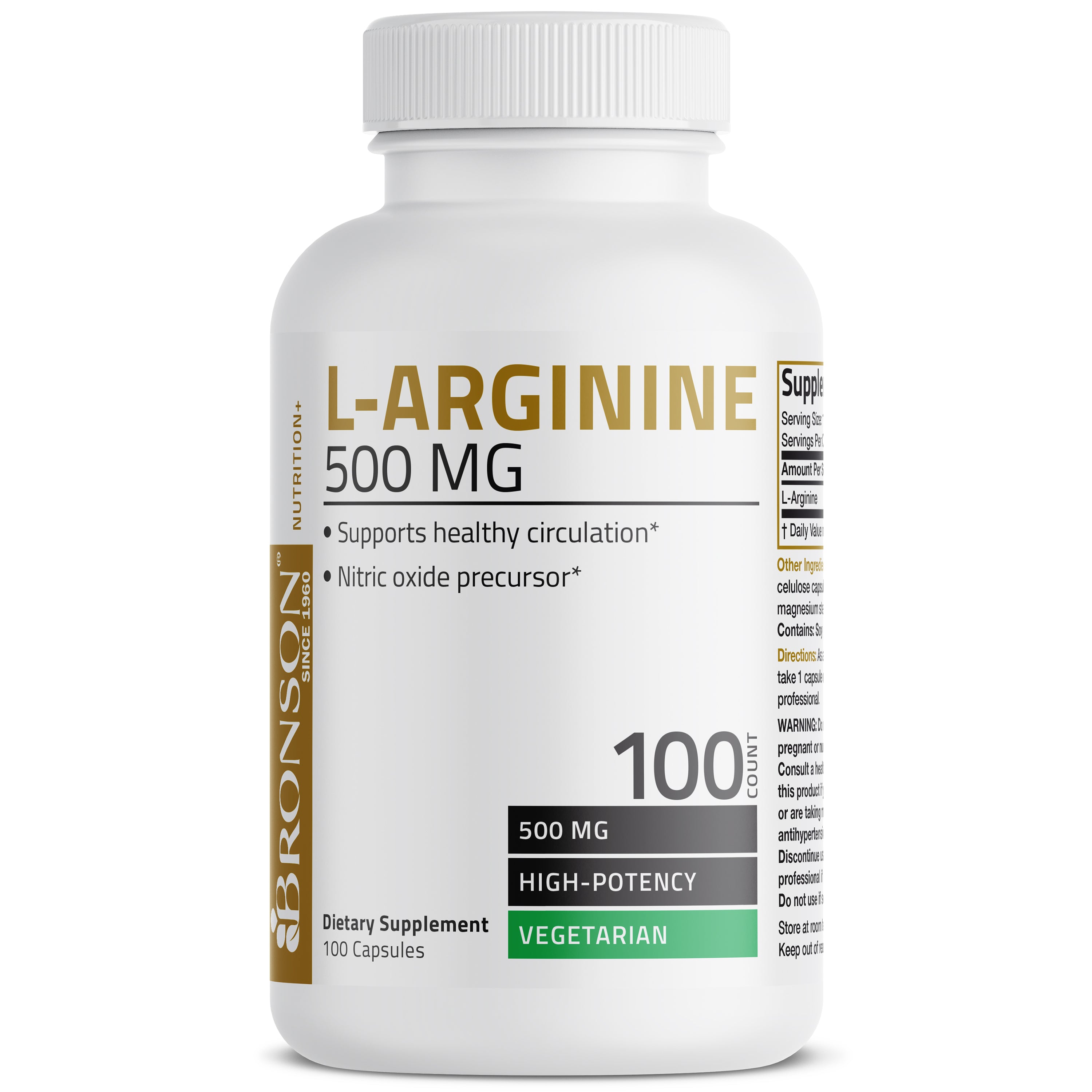 L-Arginine - 500 mg - 100 Capsules view 1 of 4