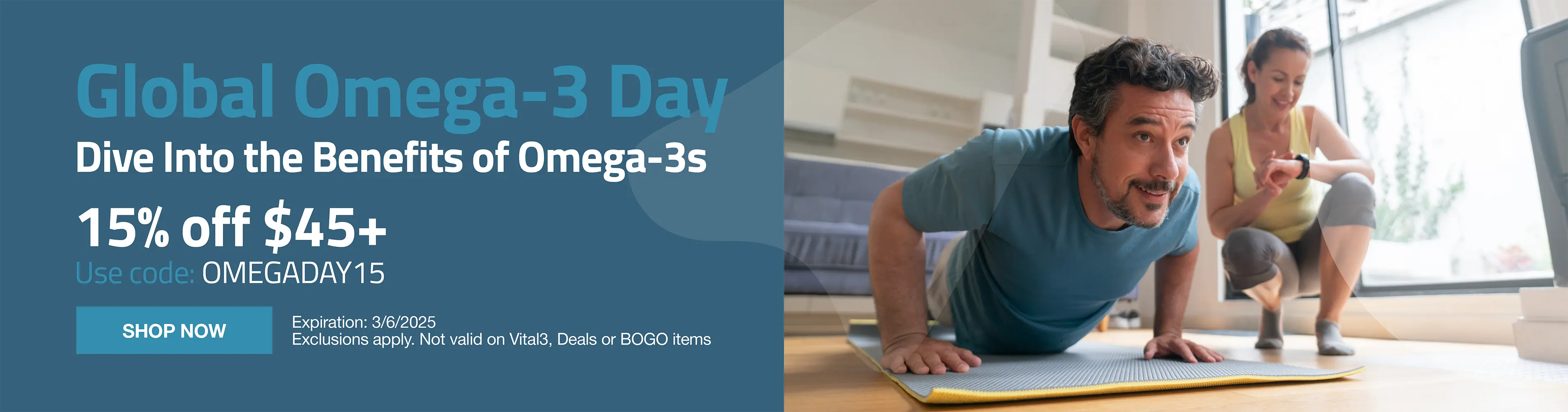 Global Omega-3 day. Dive into the benefits of omega-3 15% off $45 use code OMEGADAY15