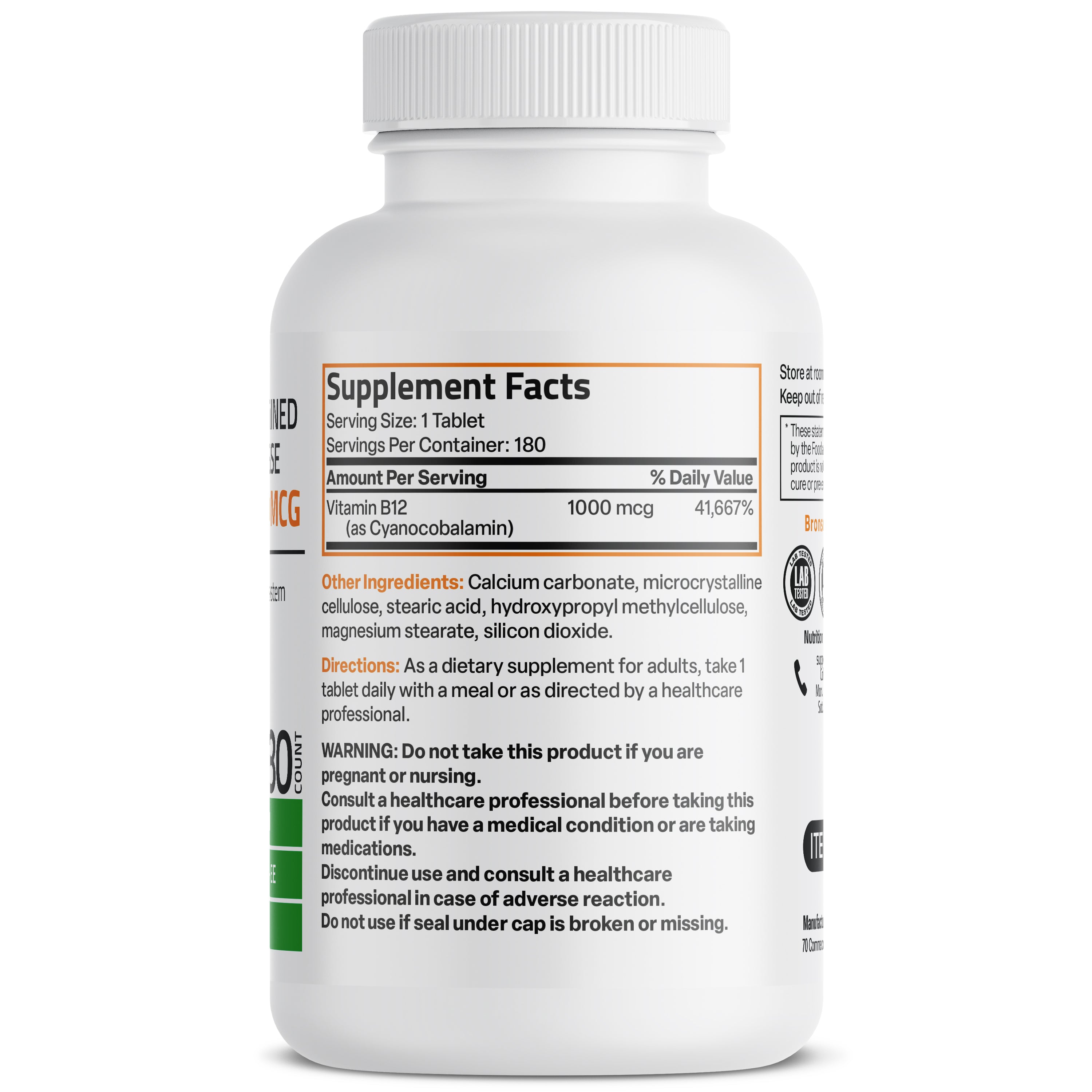 Bronson Vitamin B12 Sustained Release Non-GMO - 1,000 Mcg | Vitamins ...