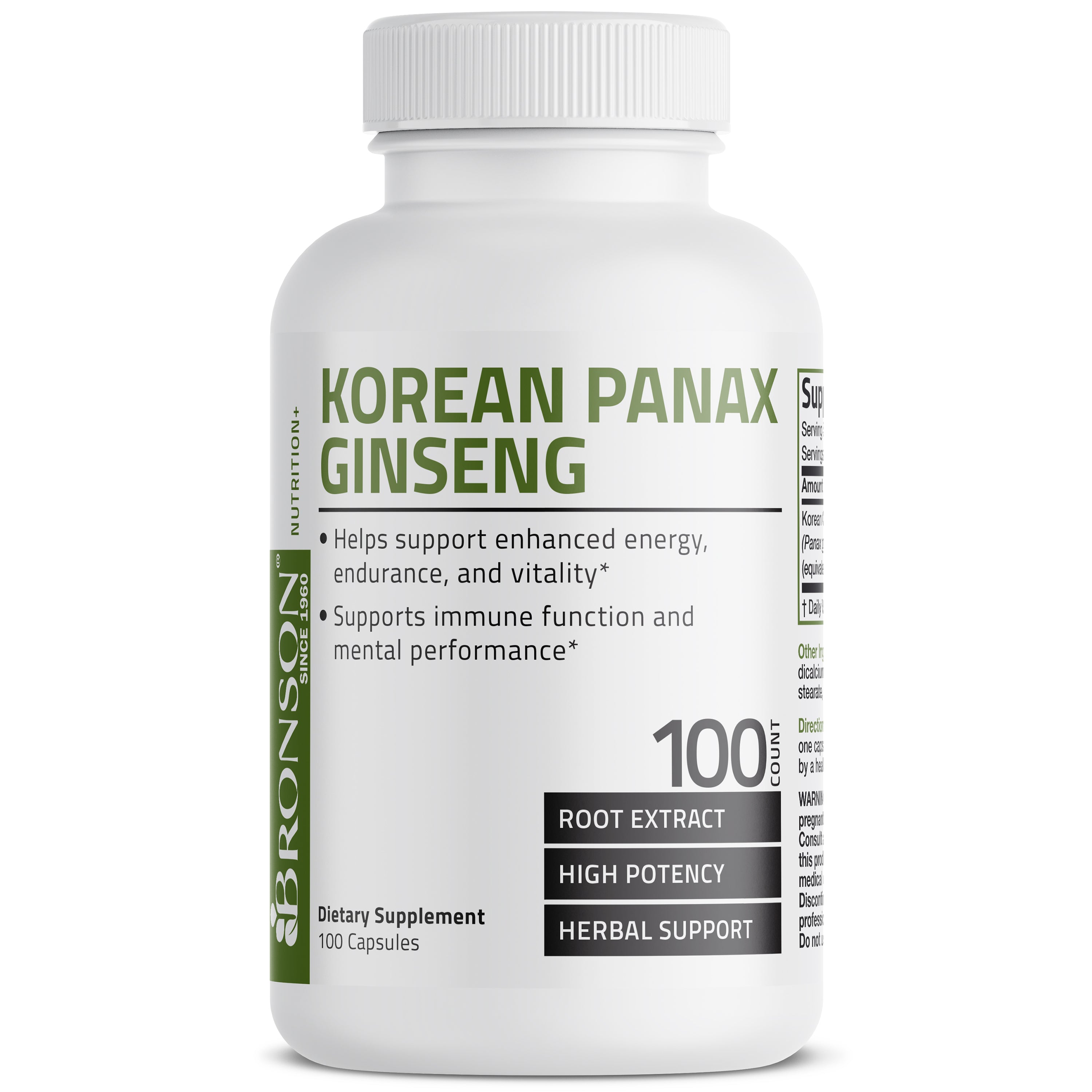 Korean Panax Ginseng Root - 500 mg, 100 Capsules view 3 of 6