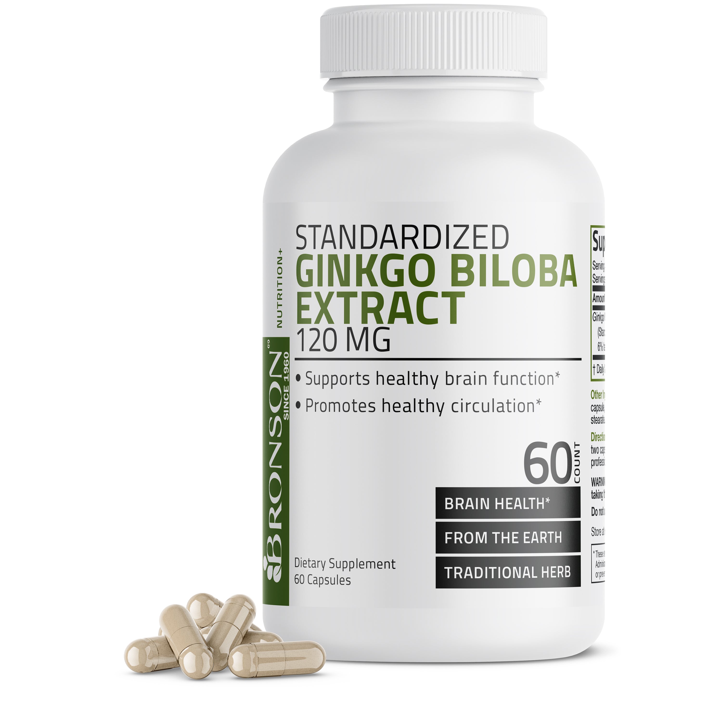 Ginkgo Biloba Extract Standardized - 60 MG - 60 Capsules view 1 of 6