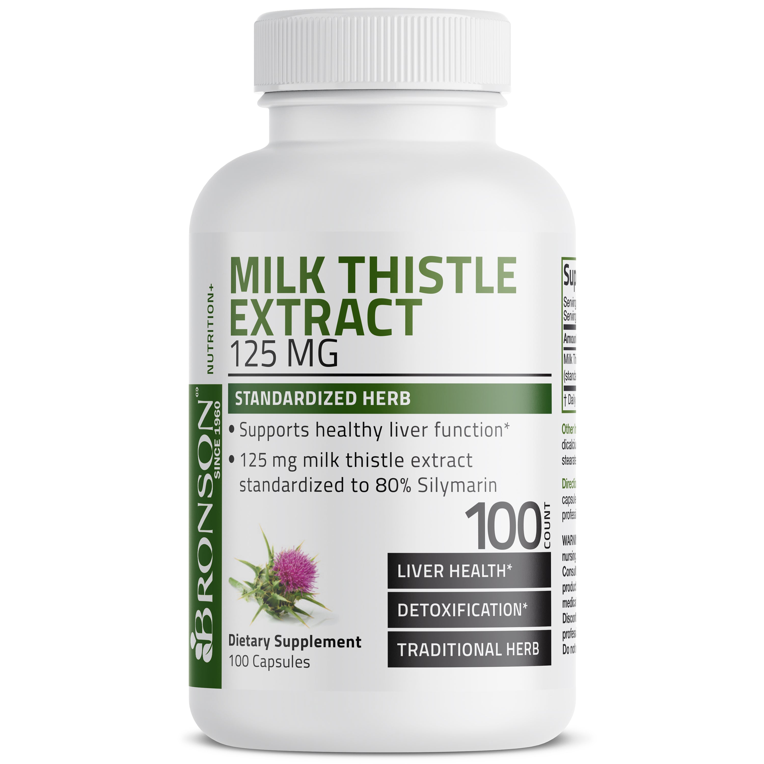 Standardized Milk Thistle Seed Extract Silymarin - 125 mg - 100 Capsules view 1 of 4