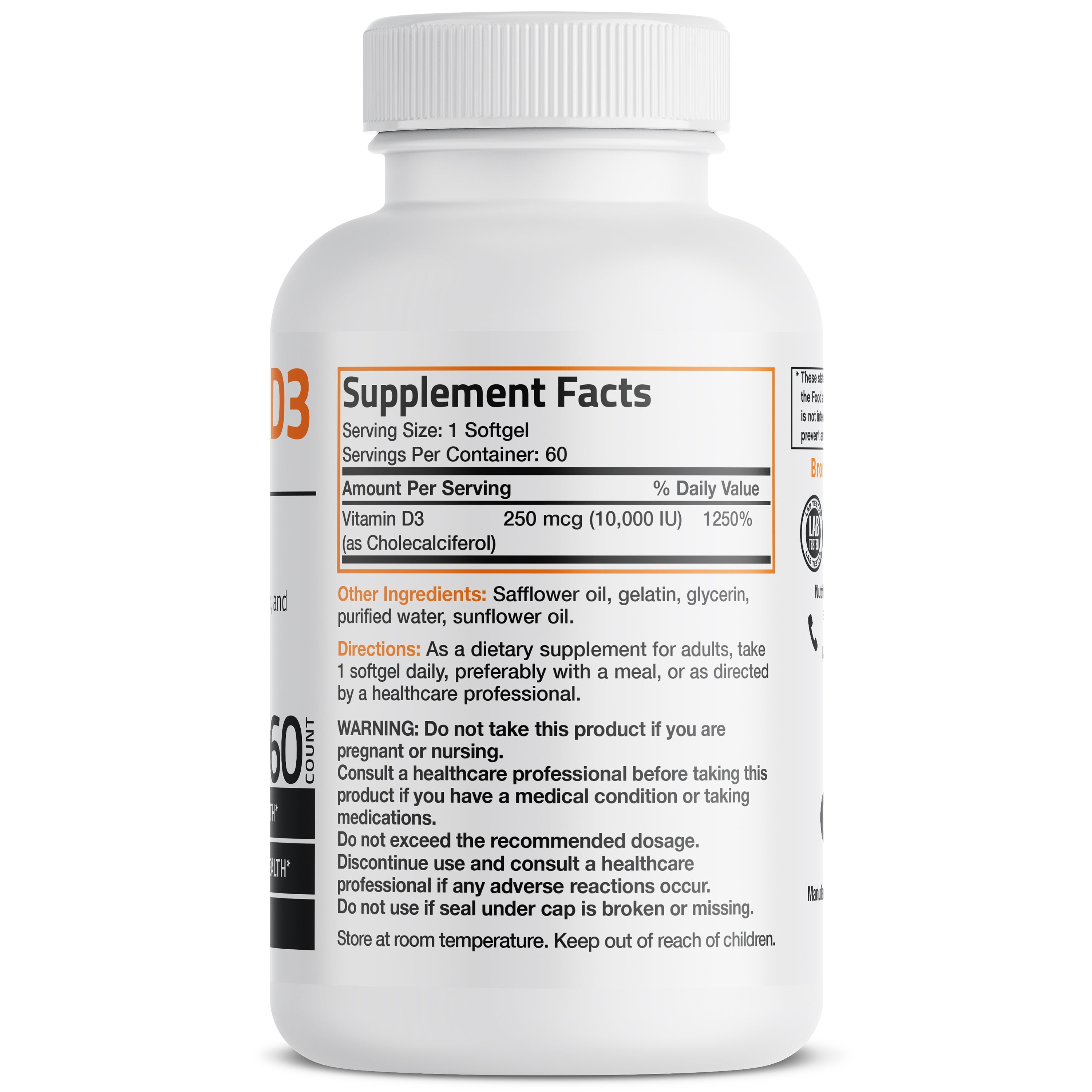 Vitamin D3 - 10,000 IU - 60 Softgels view 2 of 6