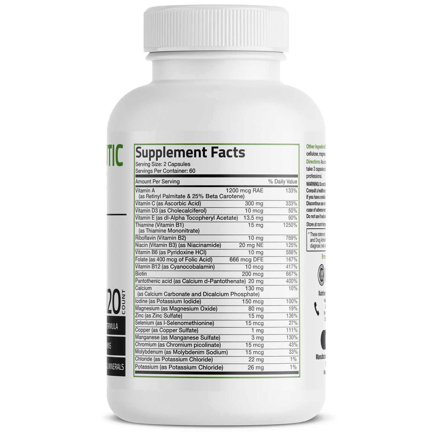 Therapeutic Formula Multivitamin No Iron - 120 Capsules