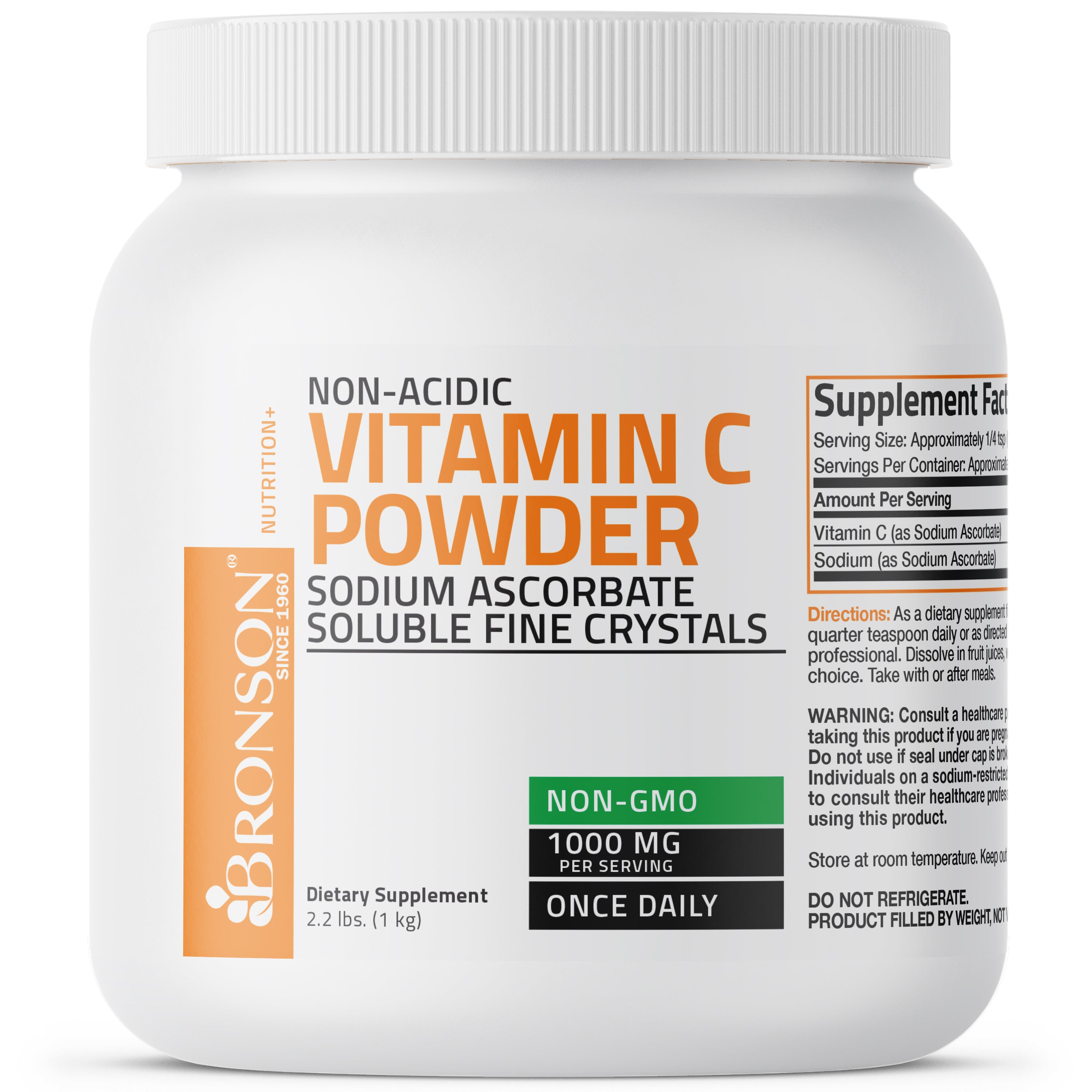 Vitamin C Non-Acidic Sodium Ascorbate Crystals - 1,000 mg