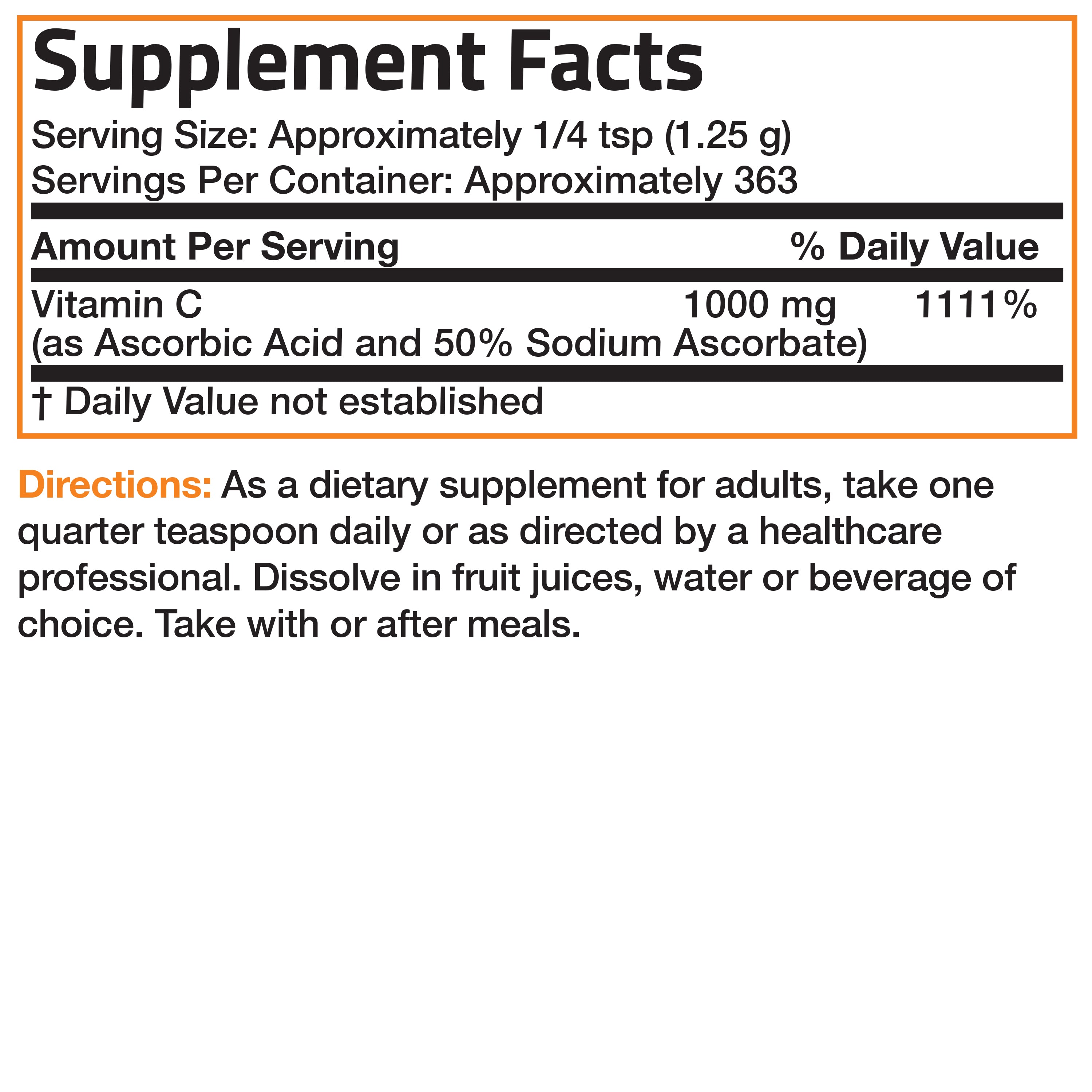 Buffered Vitamin C Ascorbic Acid Crystals - 1,000 mg view 5 of 5