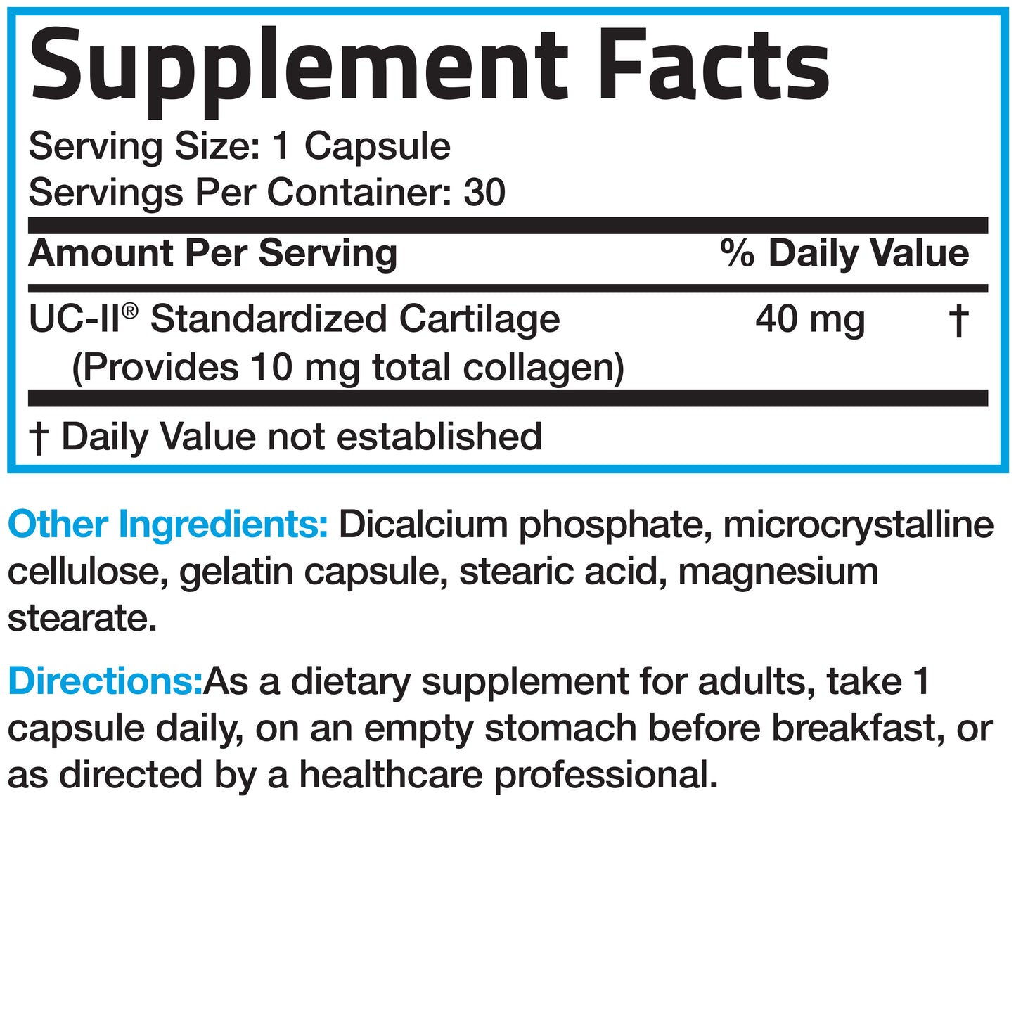 UC-II® Collagen with Undenatured Type II Collagen - 30 Capsules