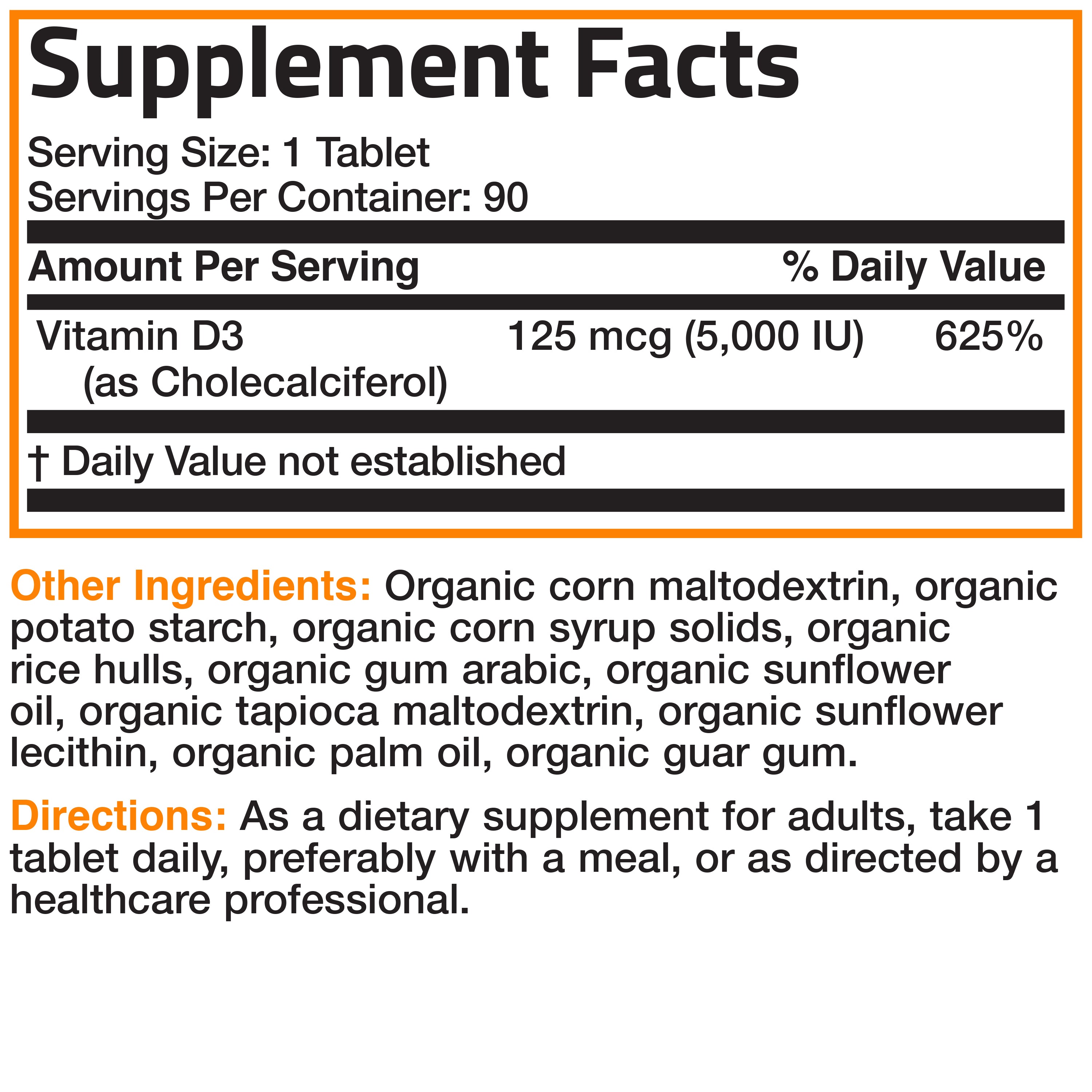 Vitamin D3 USDA Certified Organic - 5,000 IU view 6 of 6