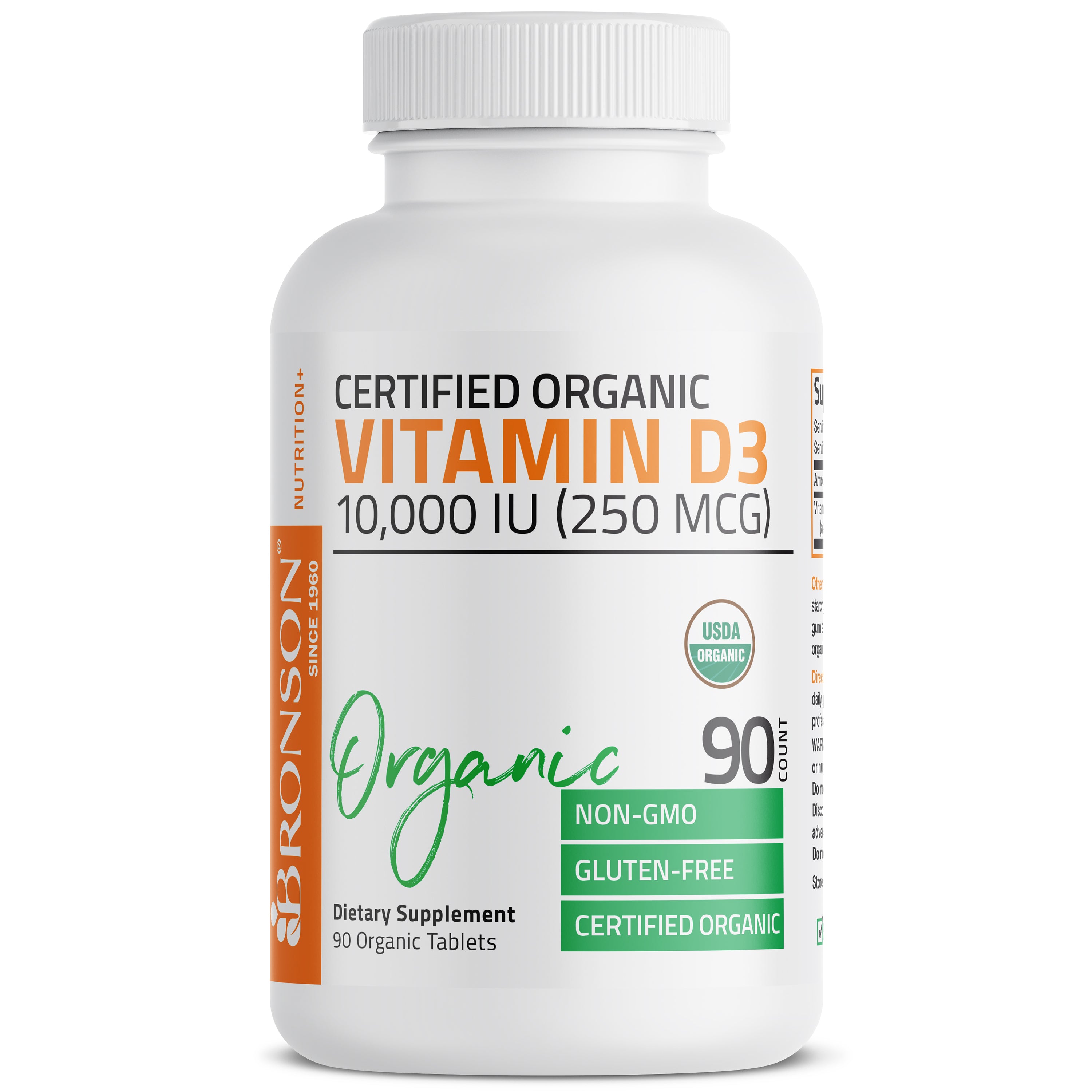 Vitamin D3 High Dose USDA Certified Organic - 10,000 IU view 3 of 6