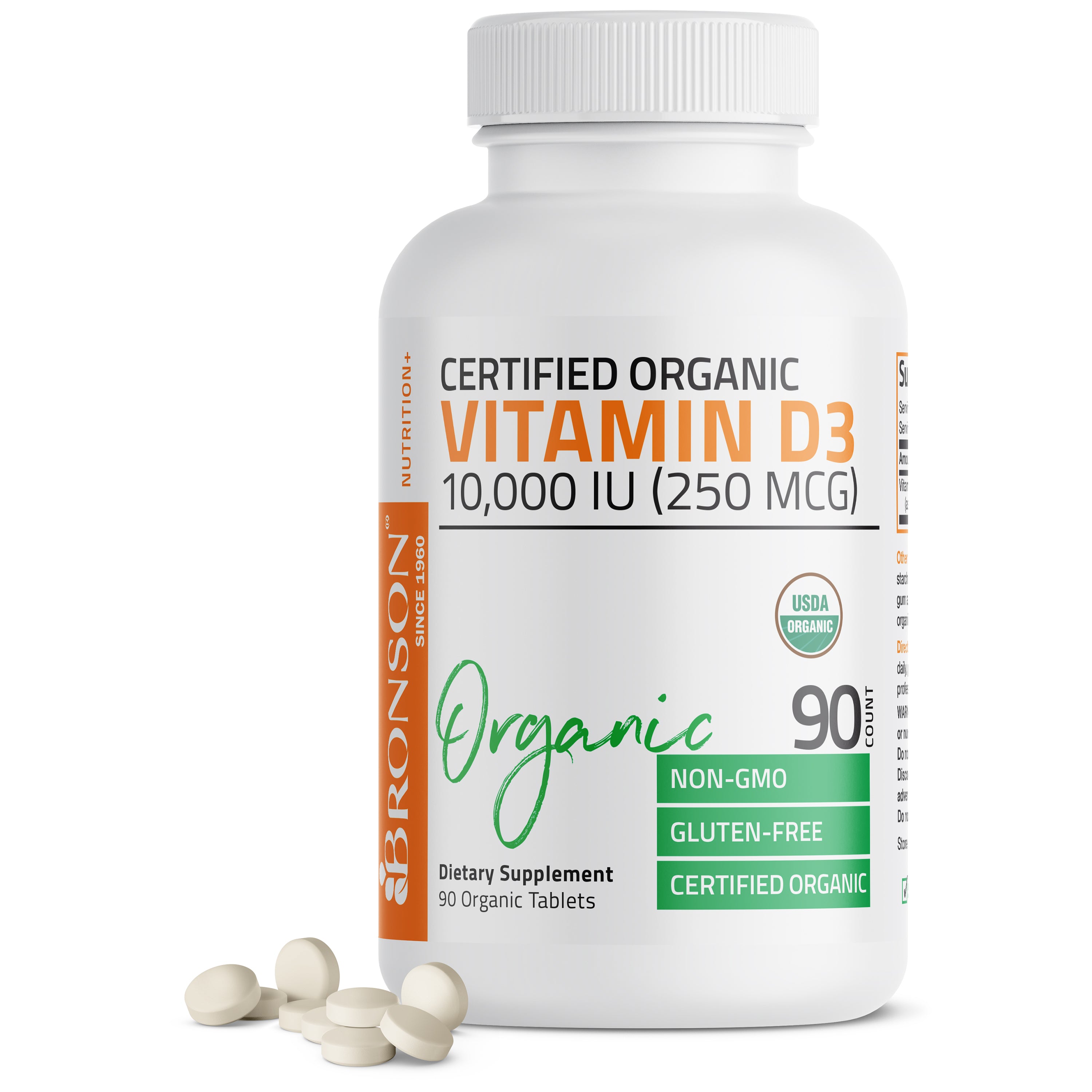 Vitamin D3 High Dose USDA Certified Organic - 10,000 IU