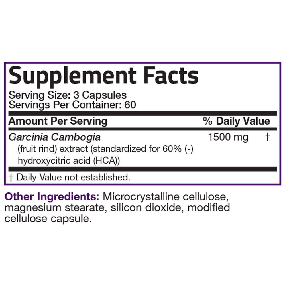 Garcinia Cambogia Extract - 1,500 mg - 180 Vegetarian Capsules view 6 of 6