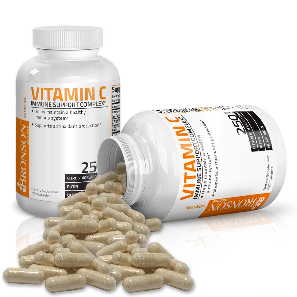 Vitamin C Complex with Citrus Bioflavonoids - 500 mg - 250 Capsules ...