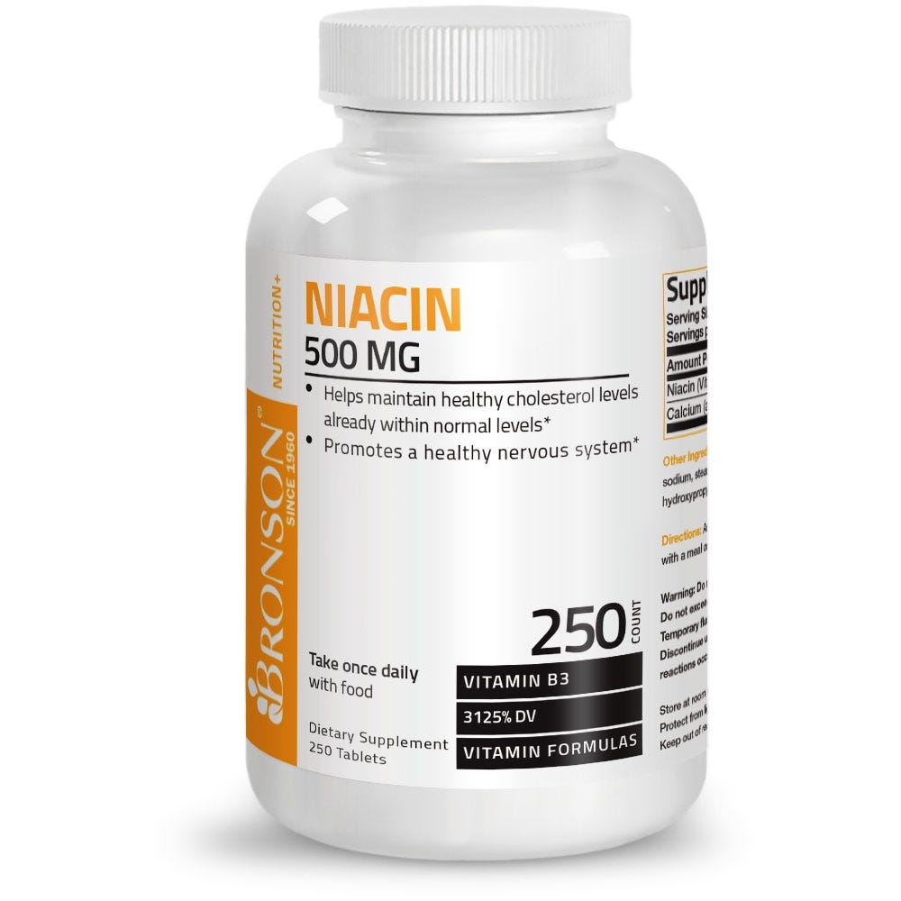 Niacin Vitamin B3 - 500 mg - 250 Tablets view 1 of 4