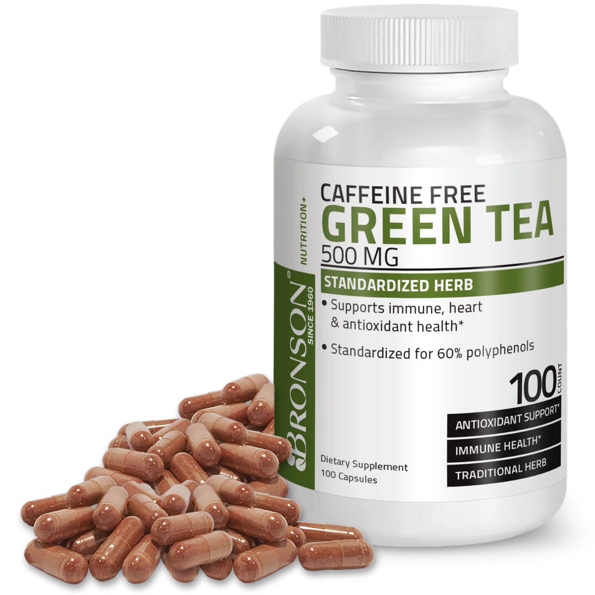 Caffeine Free Green Tea Extract - 500 mg - 100 Capsules view 2 of 5