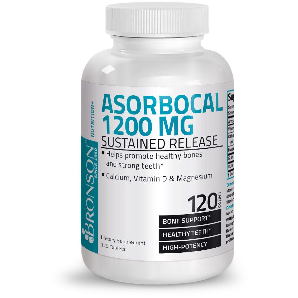 AsorboCal Calcium, Vitamin D & Magnesium High Potency Sustained Release - 1,200 mg - 120 Tablets view 1 of 6