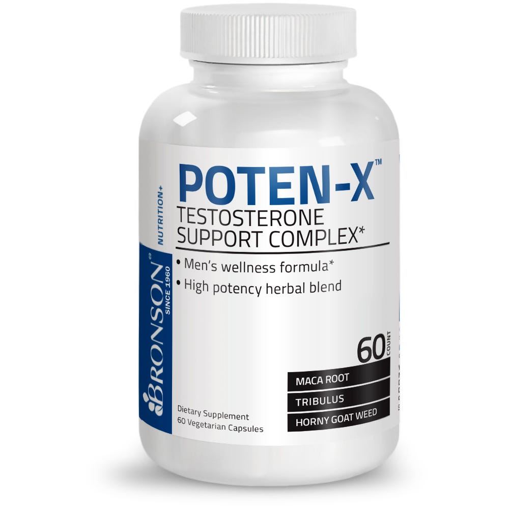 Bronson Vitamins Poten-X™ for Men - 60 Capsules, Item #578, Bottle, Front Label