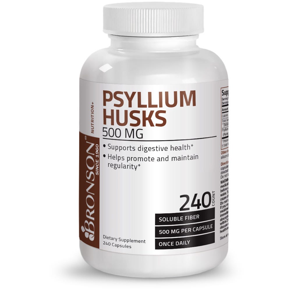 Psyllium Husk Soluble Fiber - 500 mg - 240 Capsules view 1 of 6