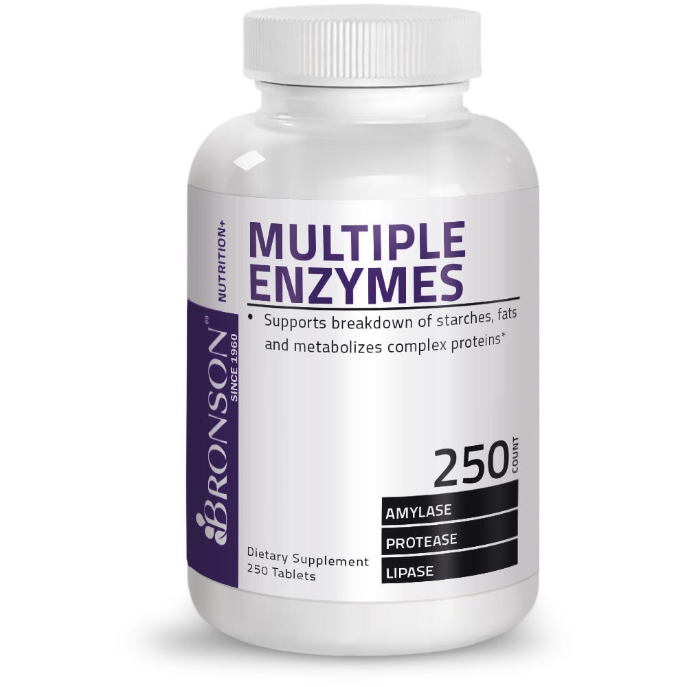 Multiple Digestive Enzymes Amylase Protease Lipase - 250 Tablets view 1 of 6
